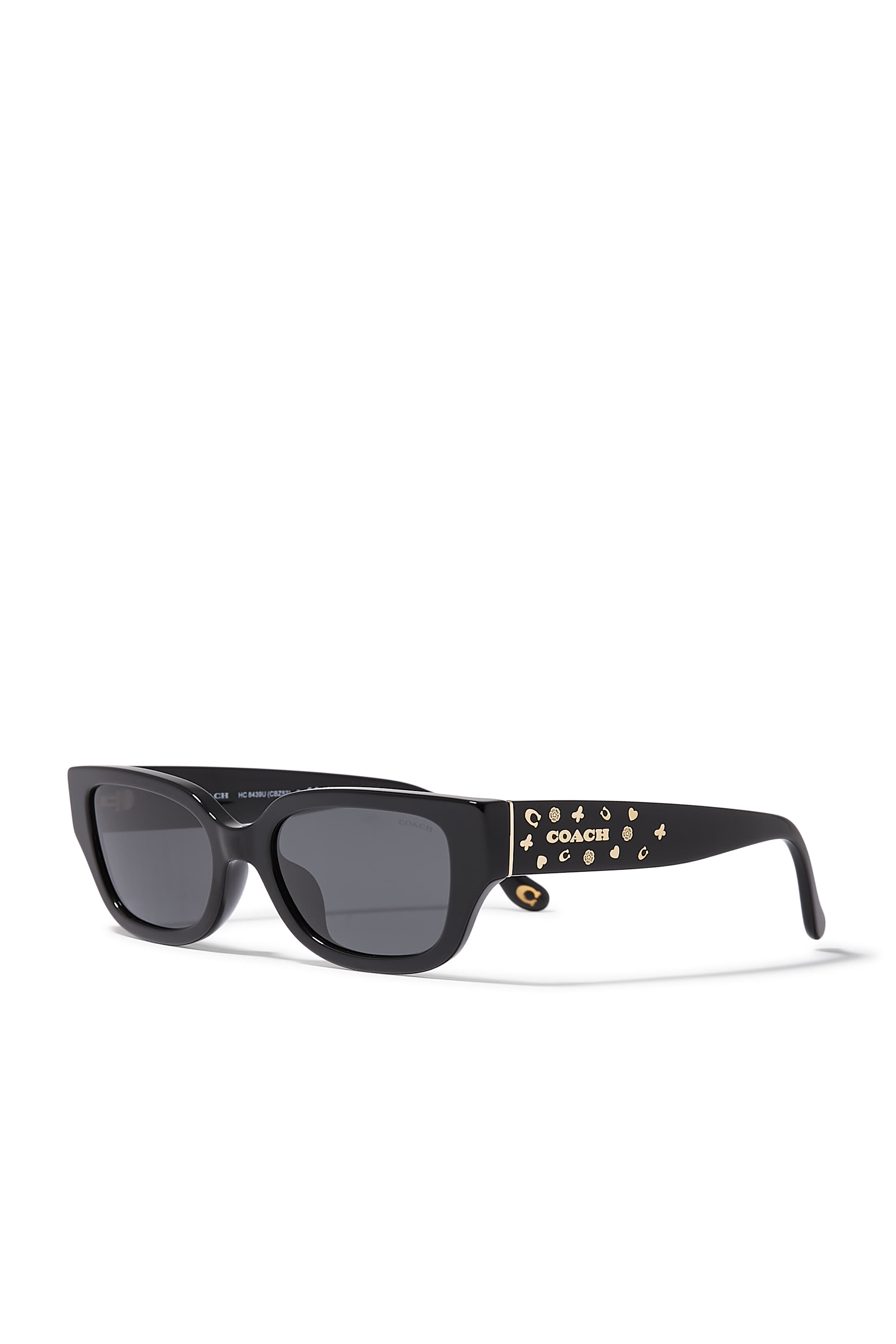 Rectangular Frame Sig Charms Temple Sunglasses