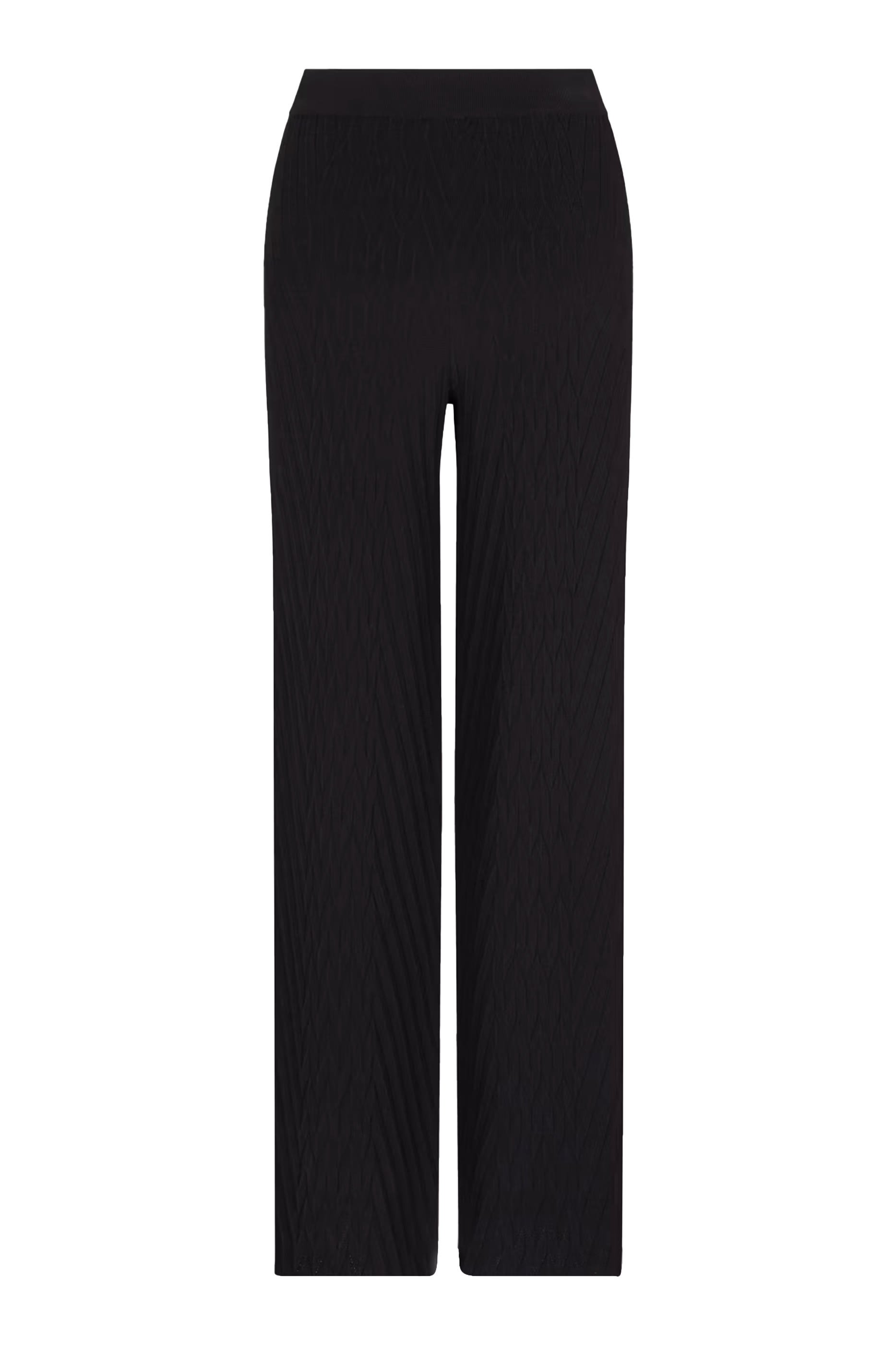 Embossed Motif Viscose-Blend Trousers