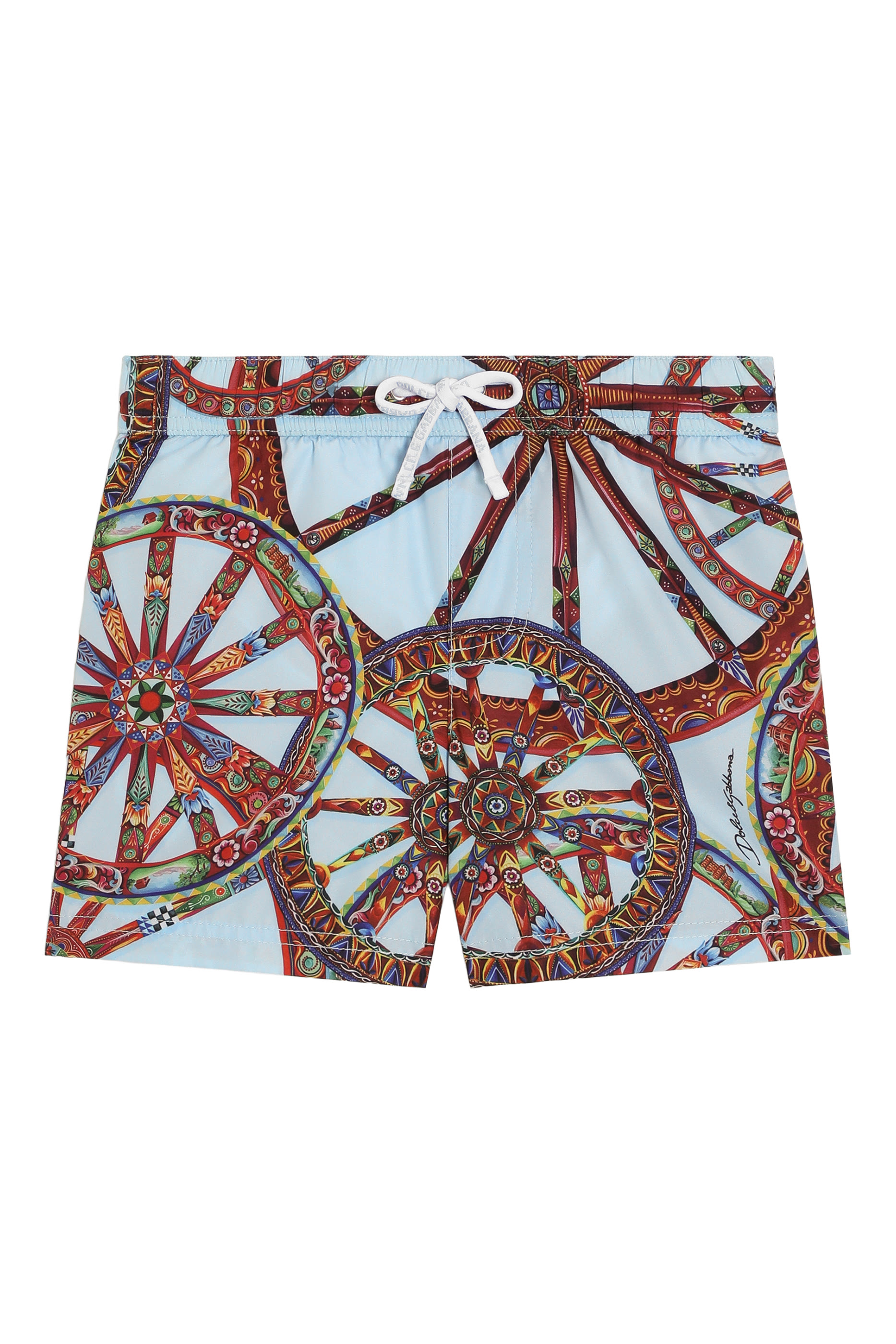 Kids Carretto-Print Swim Boxer Shorts