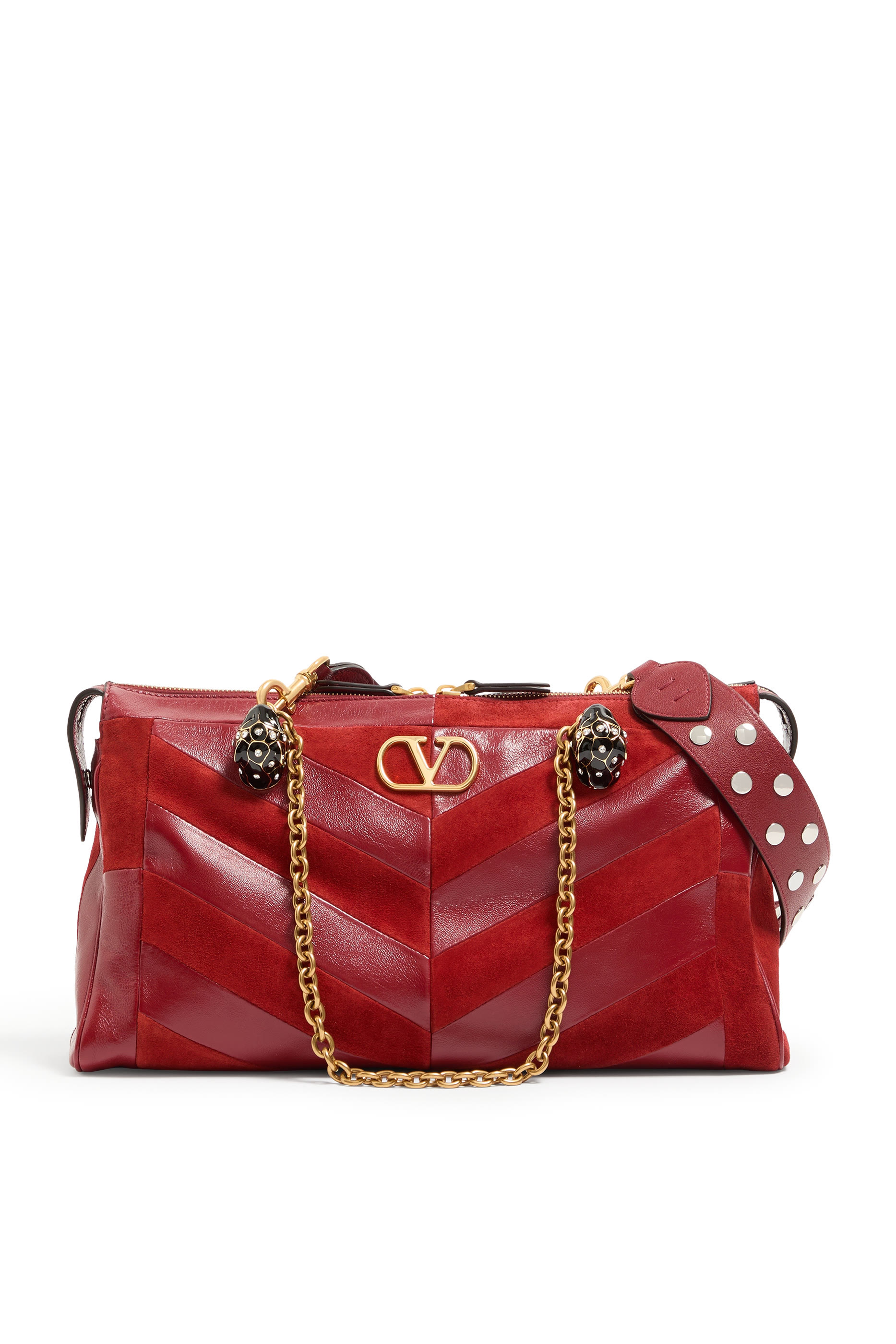 Panthea Chevron Motif Medium Shoulder Bag