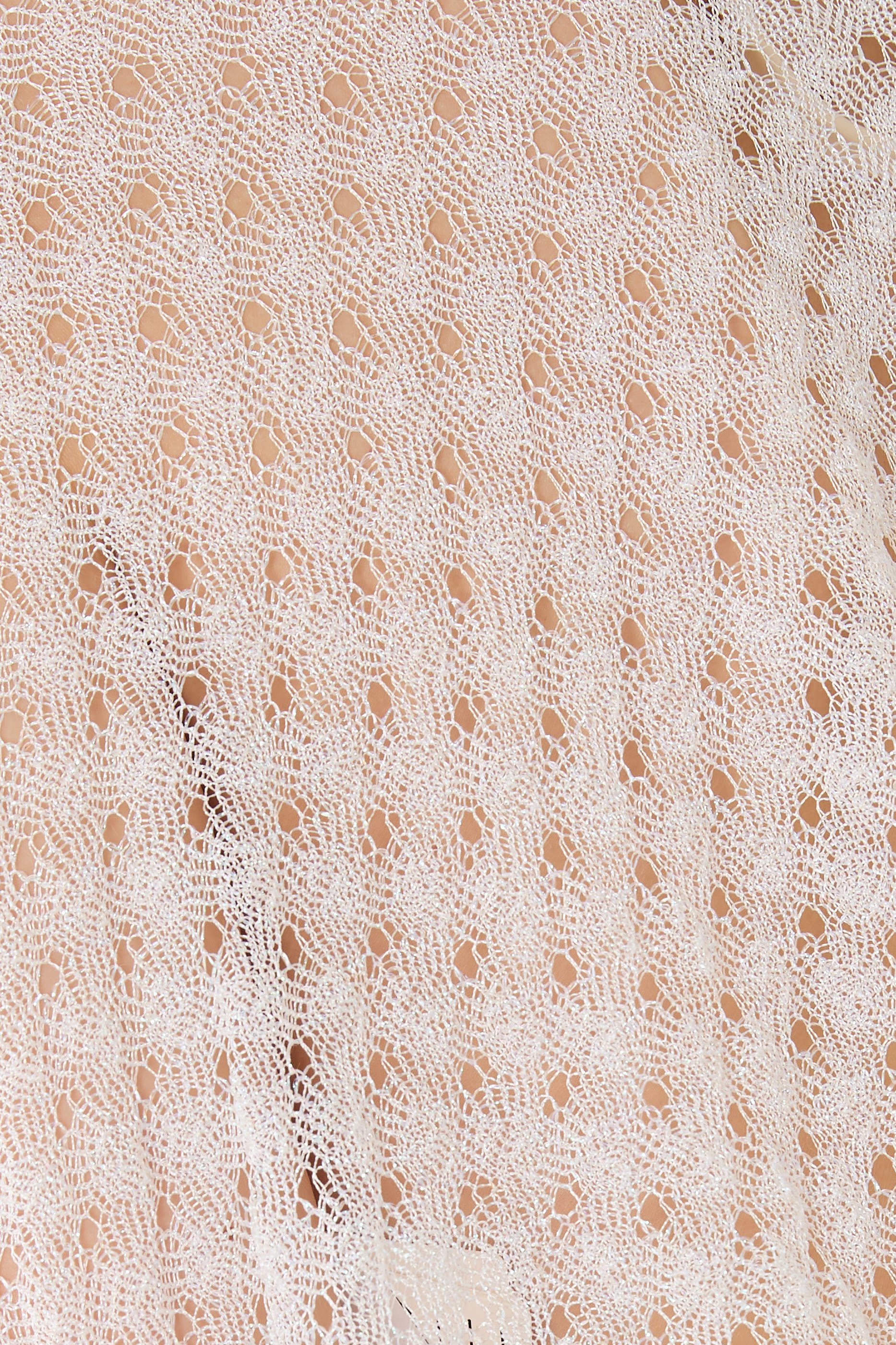 Short Caftan Cover-Up in Lam&eacute; Viscose with Raschel Workmanship