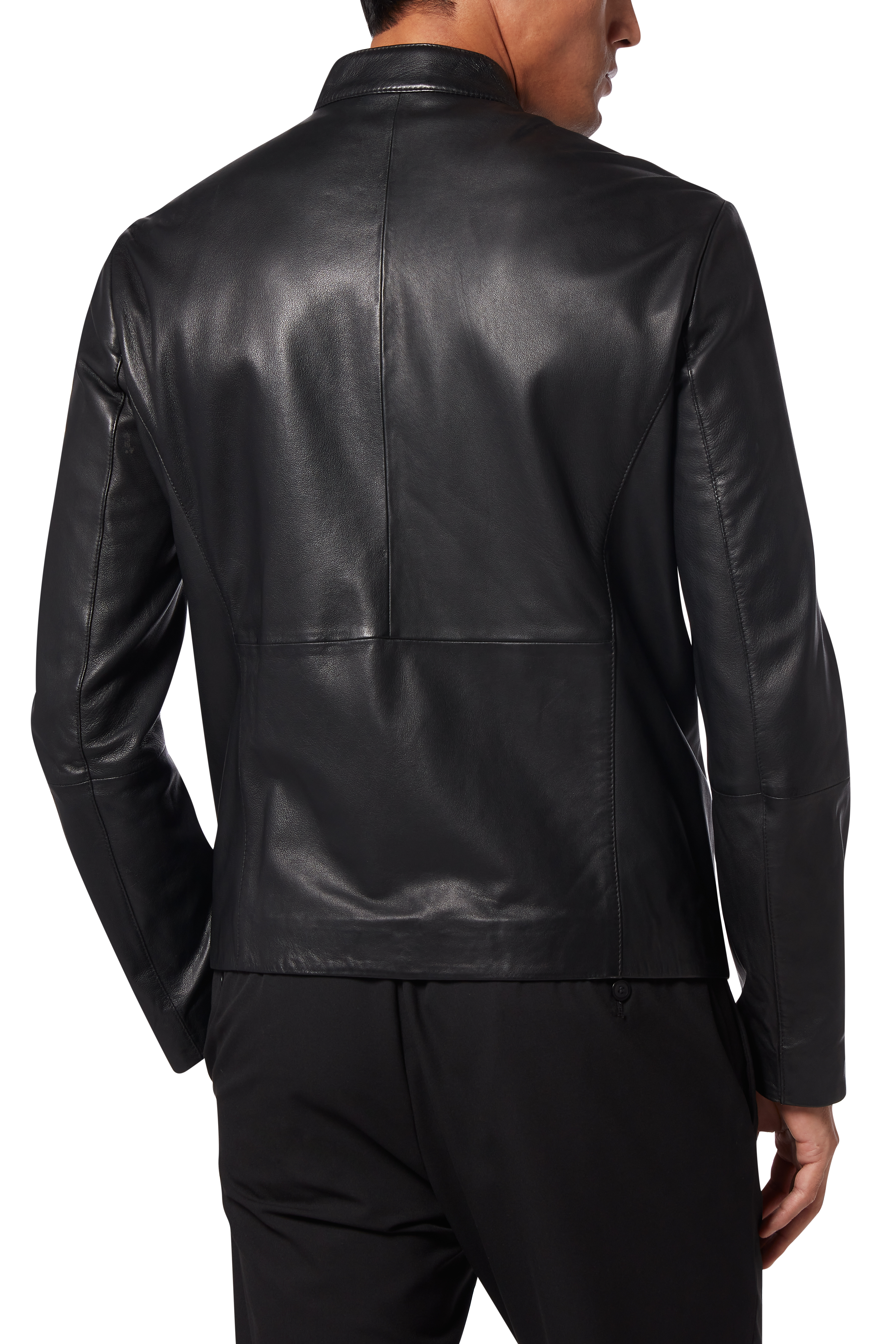Logo Appliqu&eacute; Leather Jacket
