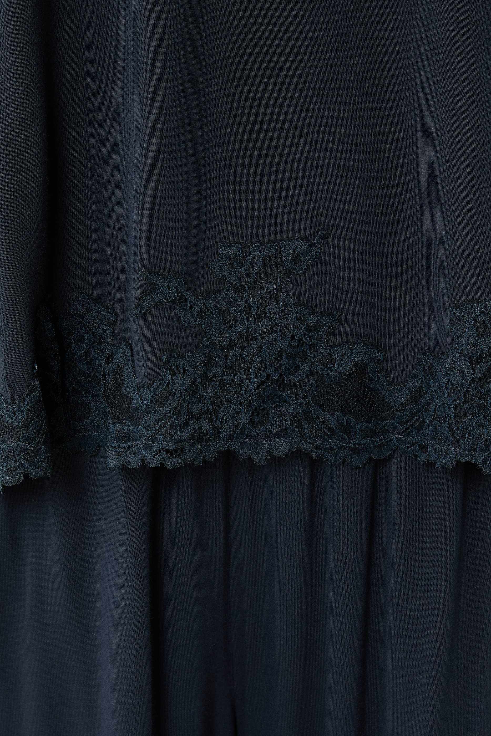 Jersey Lace Appliqu&eacute; Long Sleeve Pyjama Set 