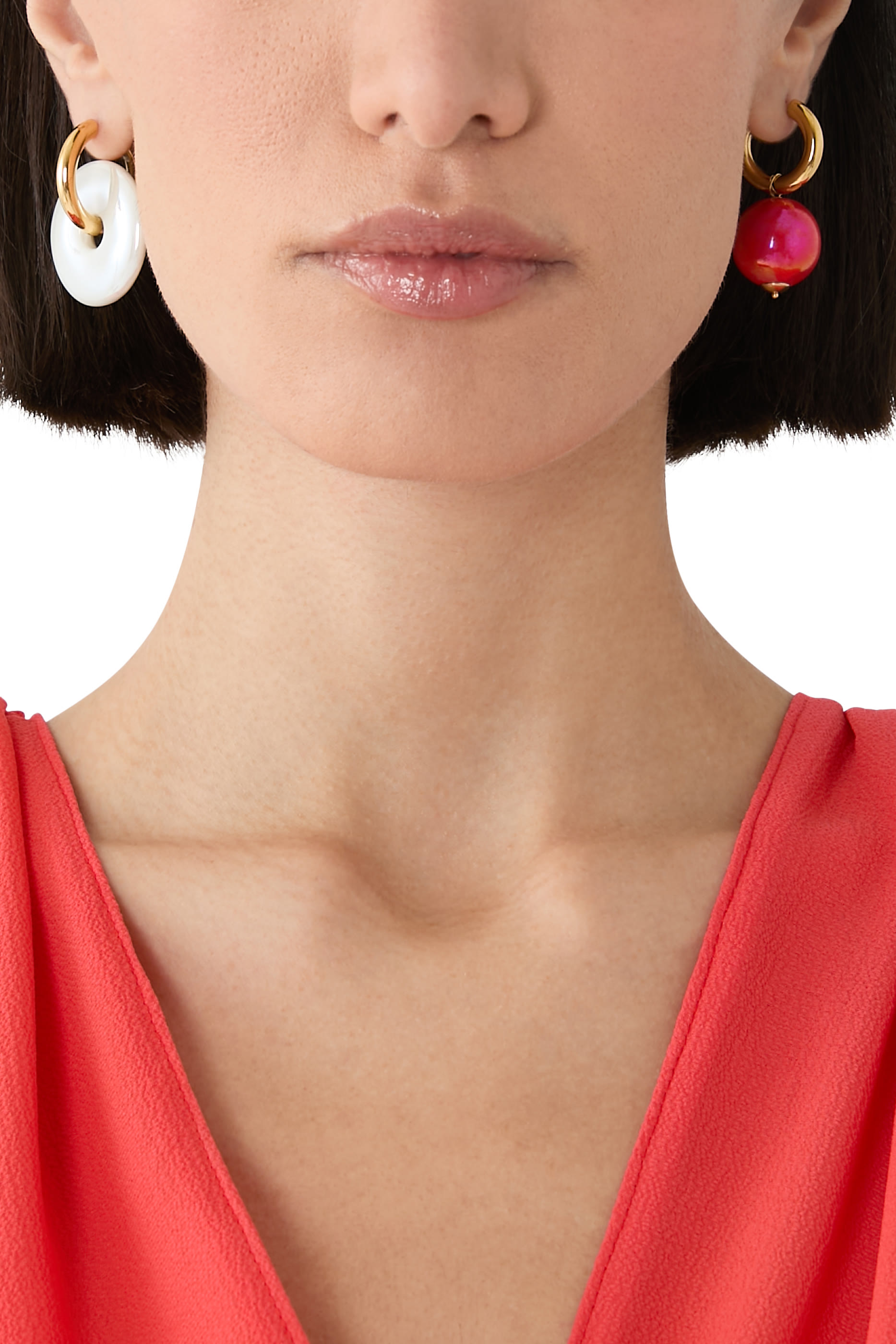 Dougy Donut Hoop Earrings, Metal & Enamel, Resin