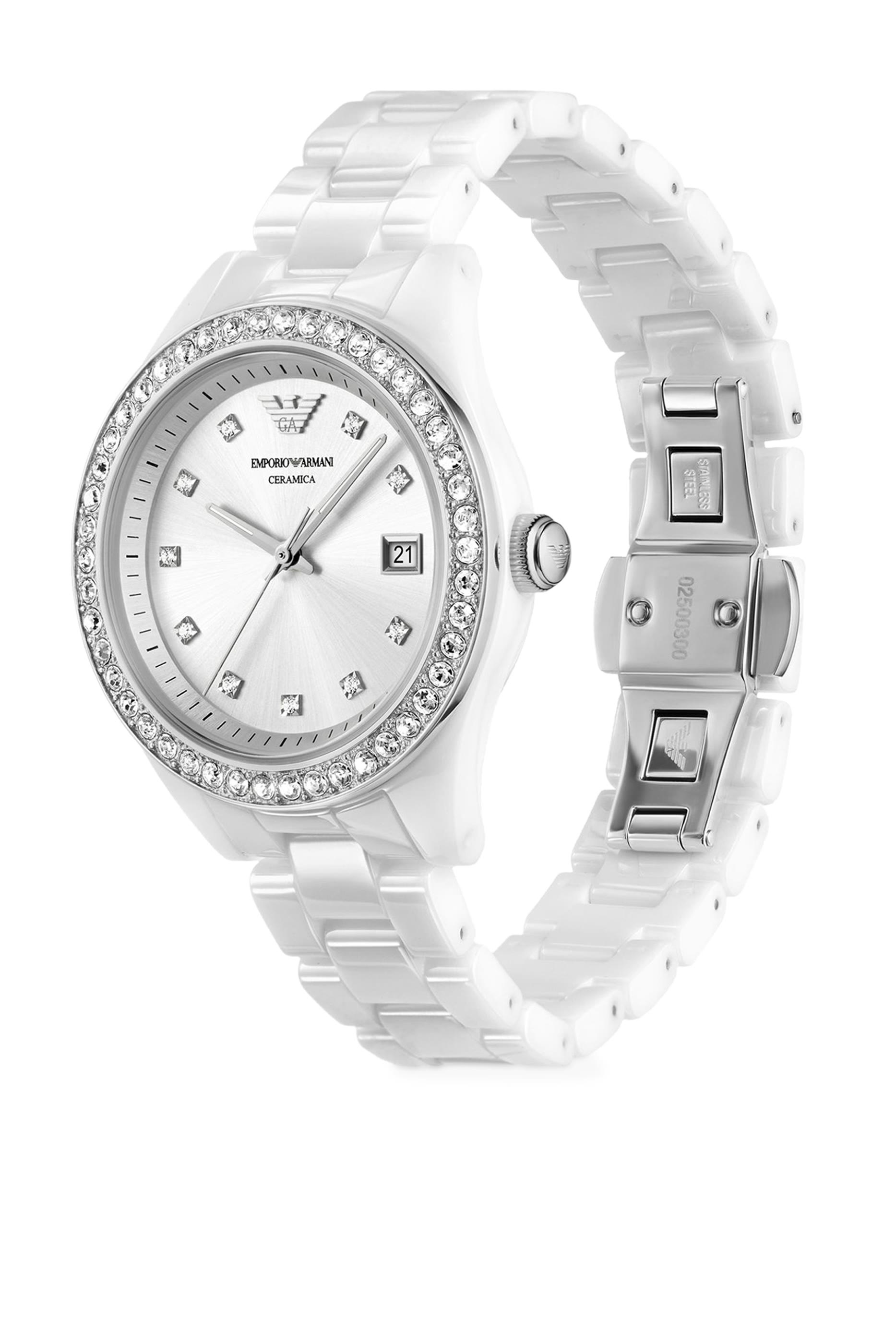 Three-Hand Date 36mm White Ceramic Watch