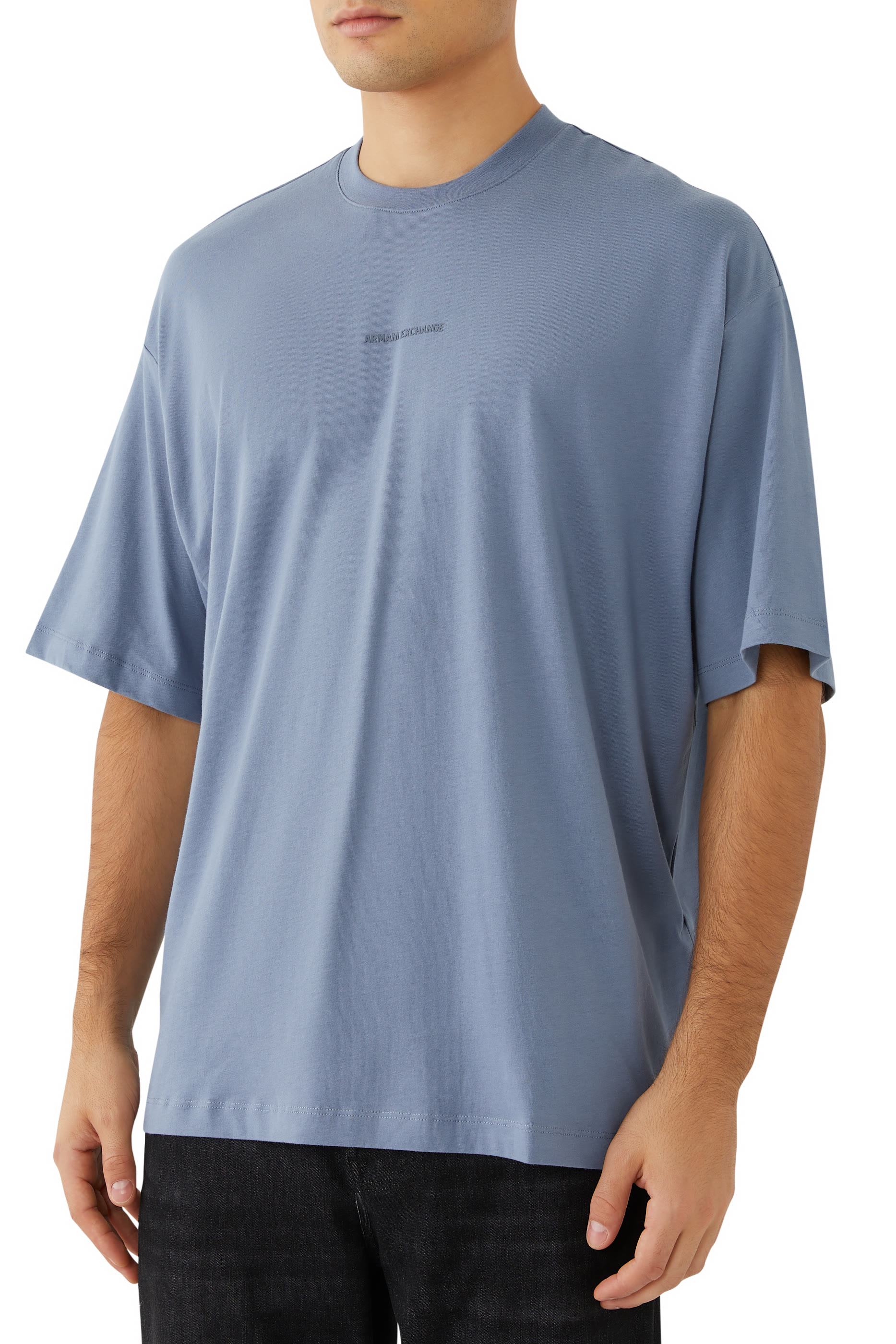 Grid Crewneck Oversized T-Shirt