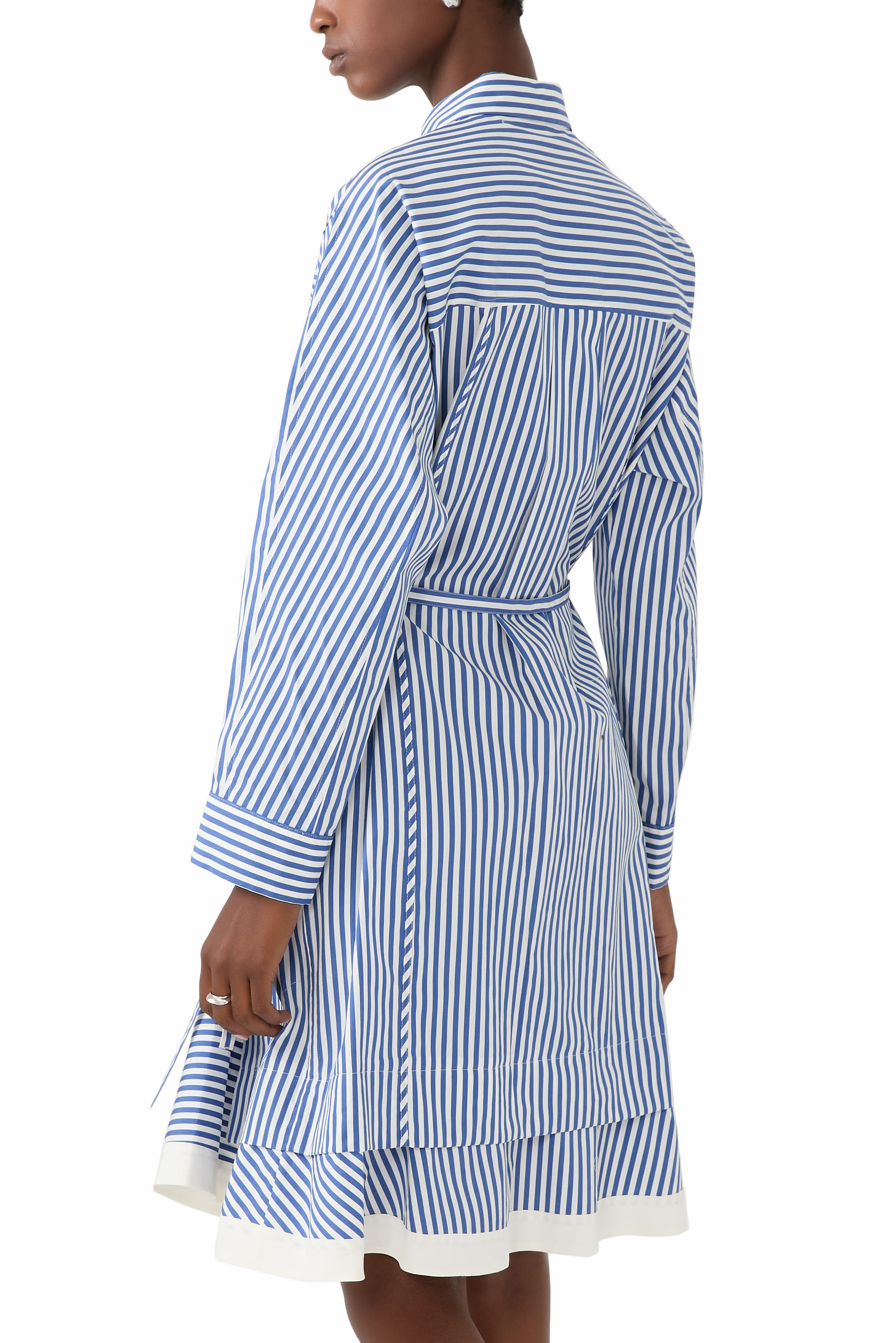 Stripe Shirt with Cascade Sleeves