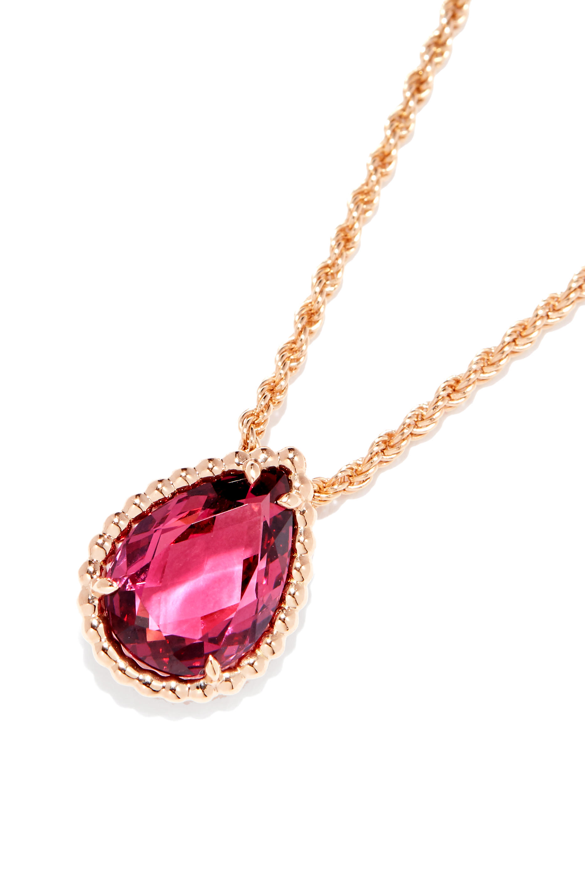 Serpent Boh&egrave;me S Motif Pendant, 18k Pink Gold & Rhodolite Garnet