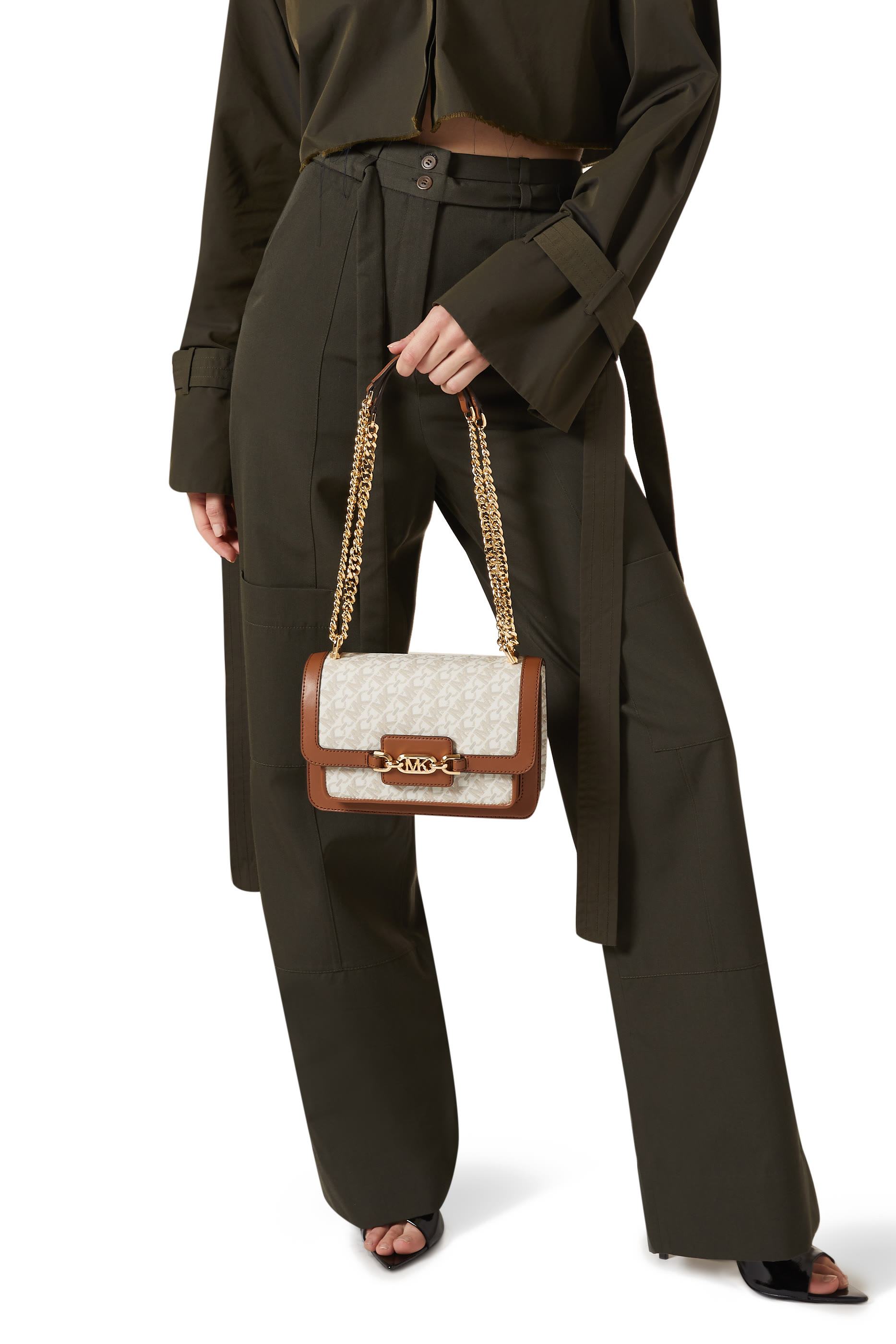 Heather Large Logo Shoulder Bag