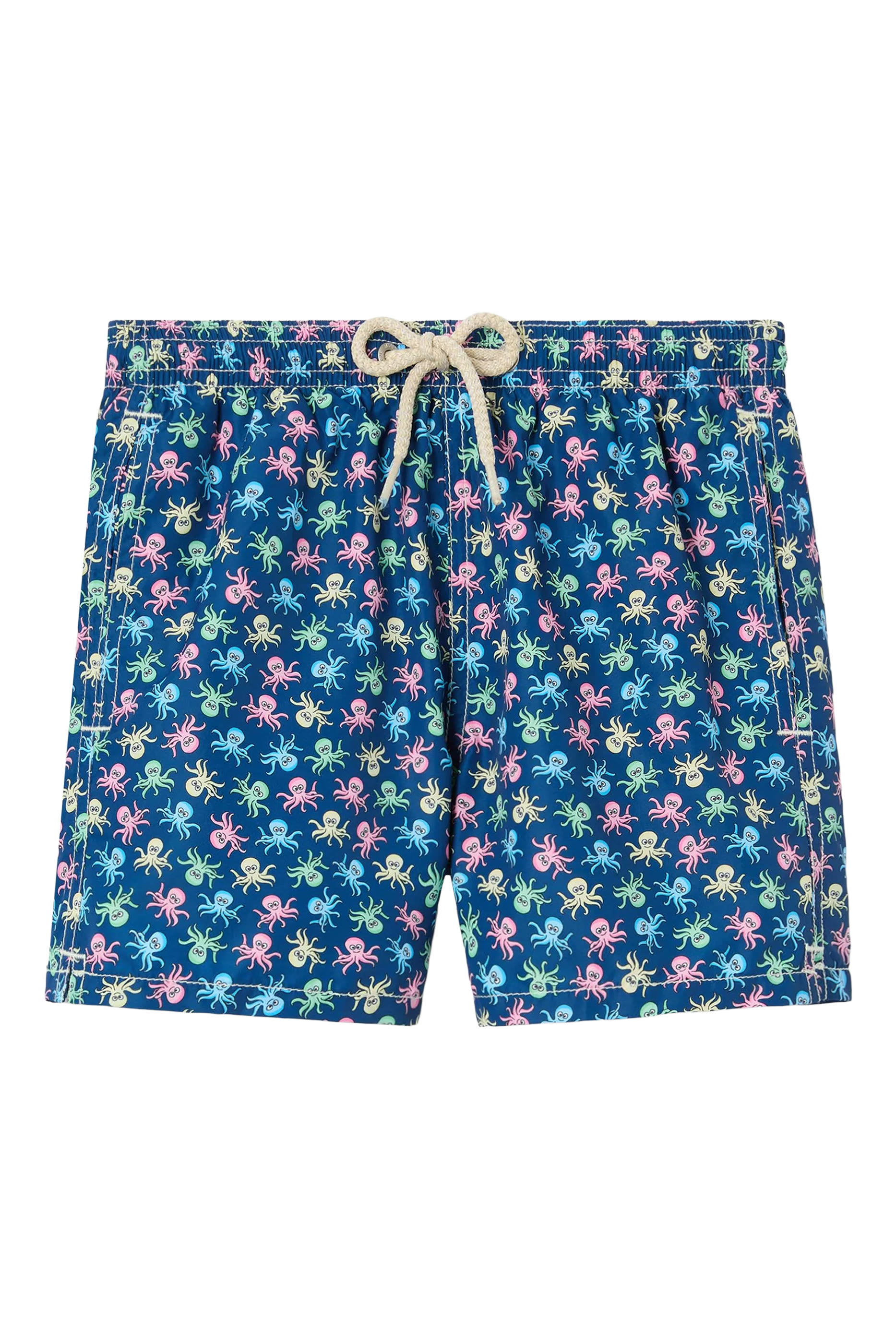 Kids Jean Lighting Swim Shorts with All-Over Octopus Print 
