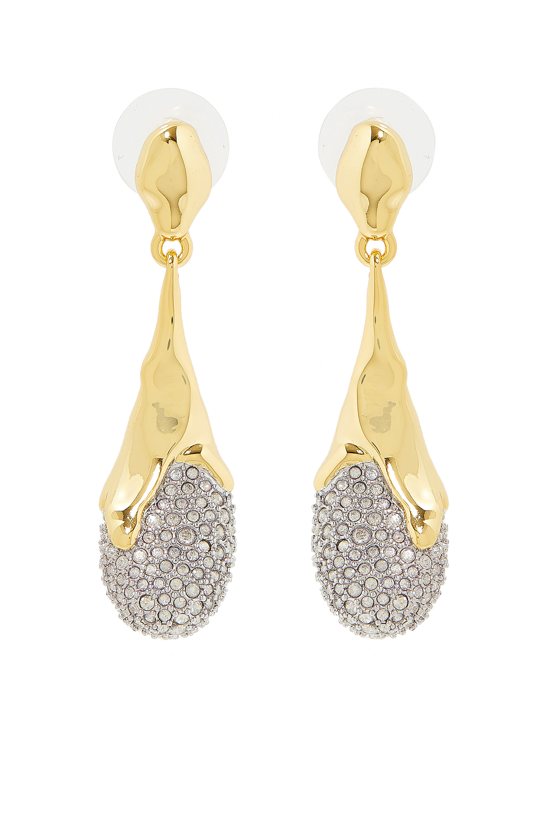 Solanales Teardrop Earrings, 14k Gold-Plated Brass & Crystals