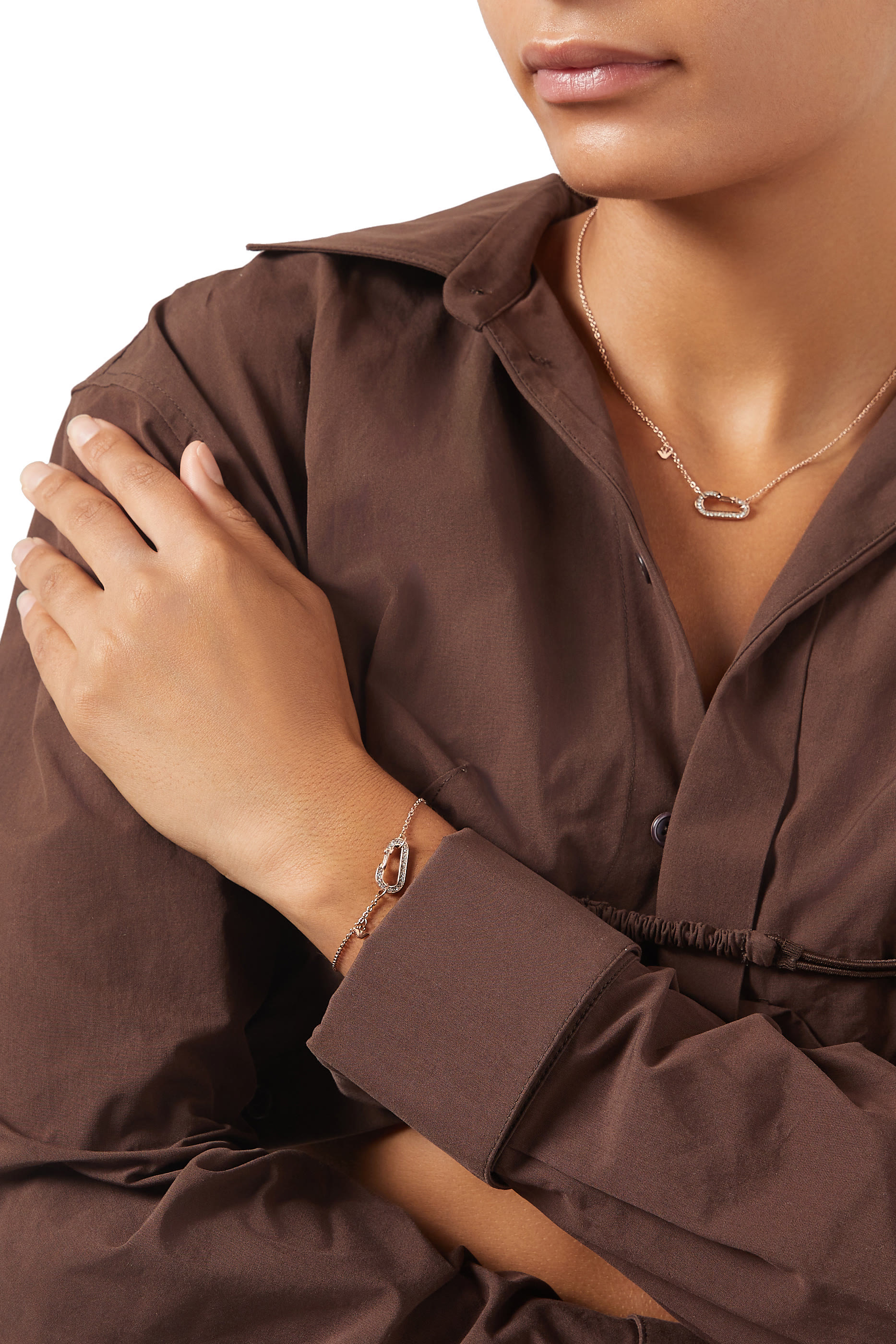 Sentimental Chain Bracelet, Stainless Steel & Crystals