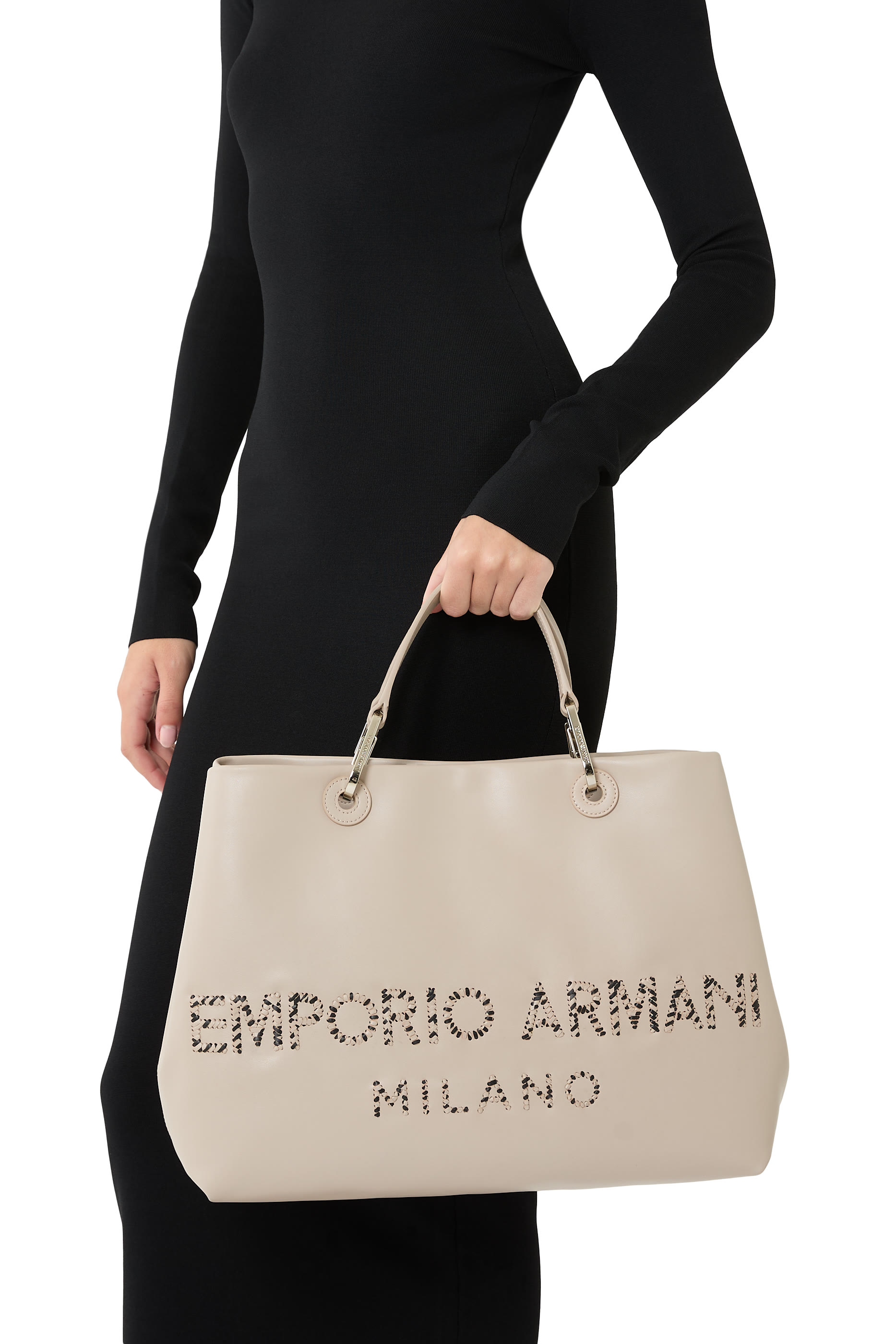 Logo Leather Tote Bag