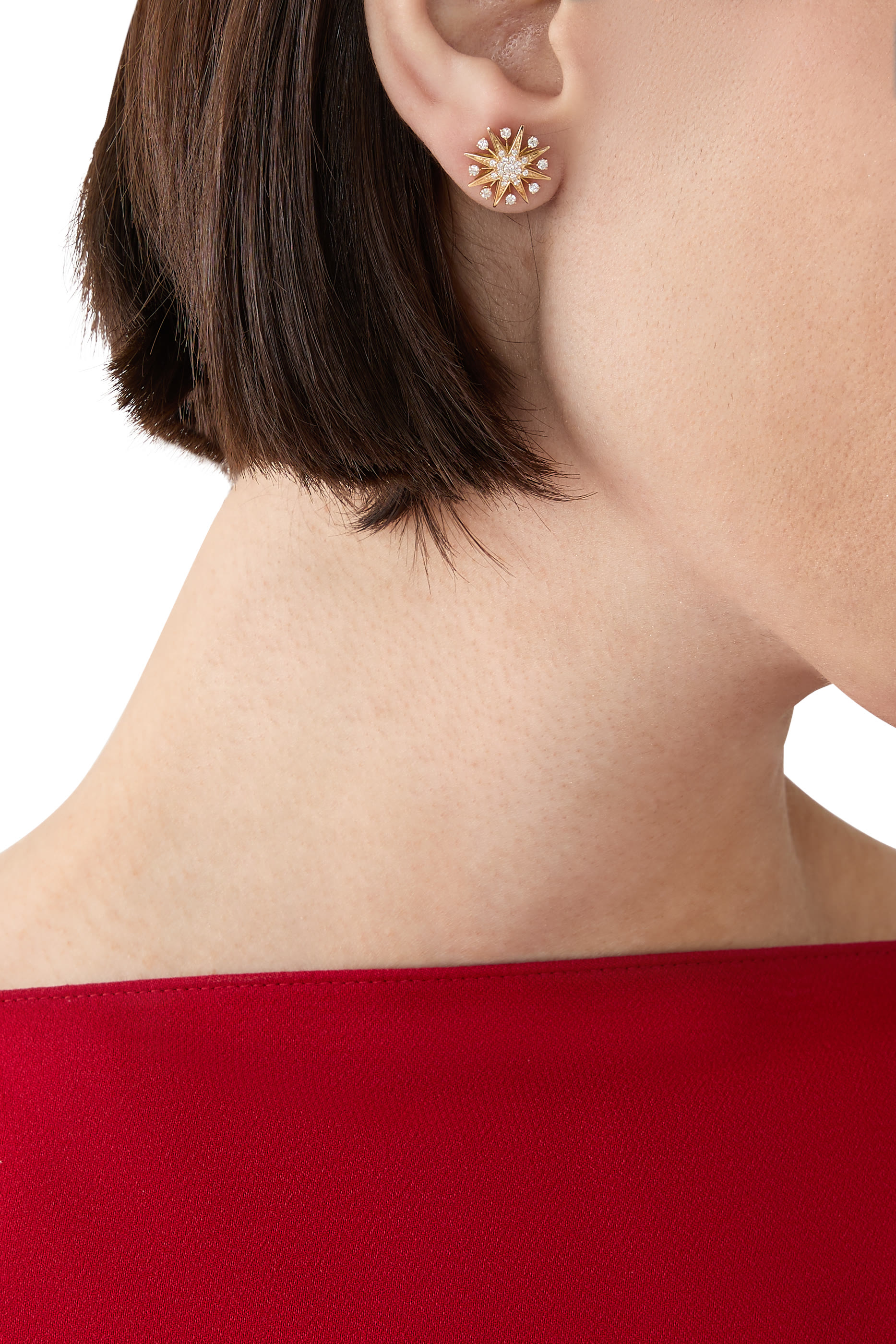 Starlight Mini Icons Stud Earrings, 18K Yellow Gold & Diamonds