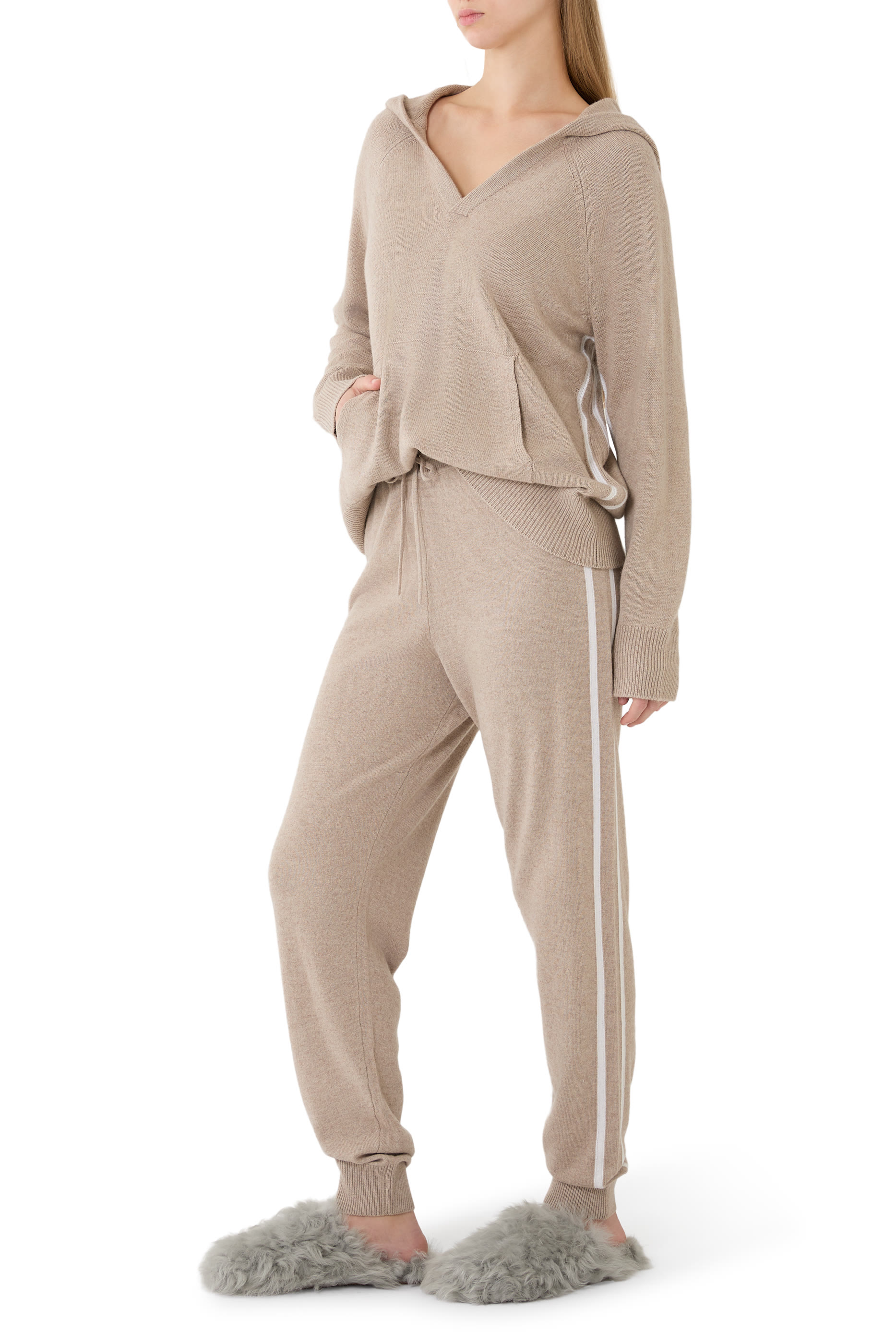 Stripe Detail Joggers with Cashmere