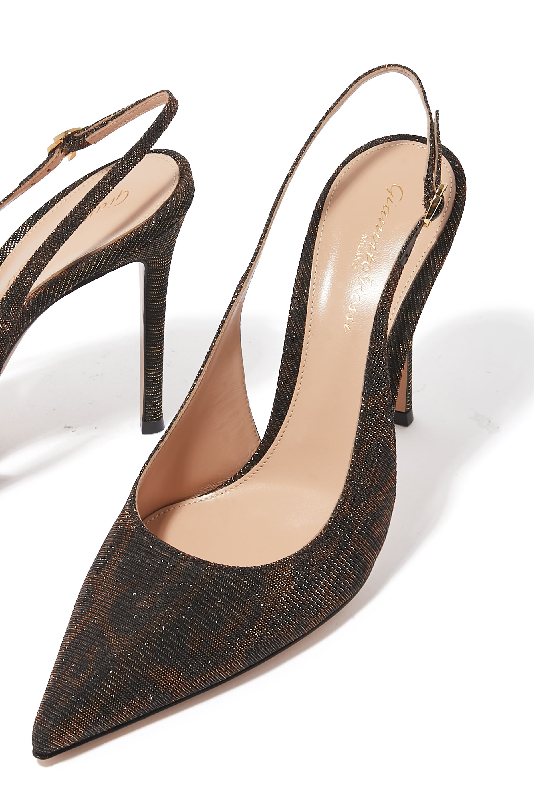 Ribbon 105 Leopard Lam&eacute; Slingback Pumps