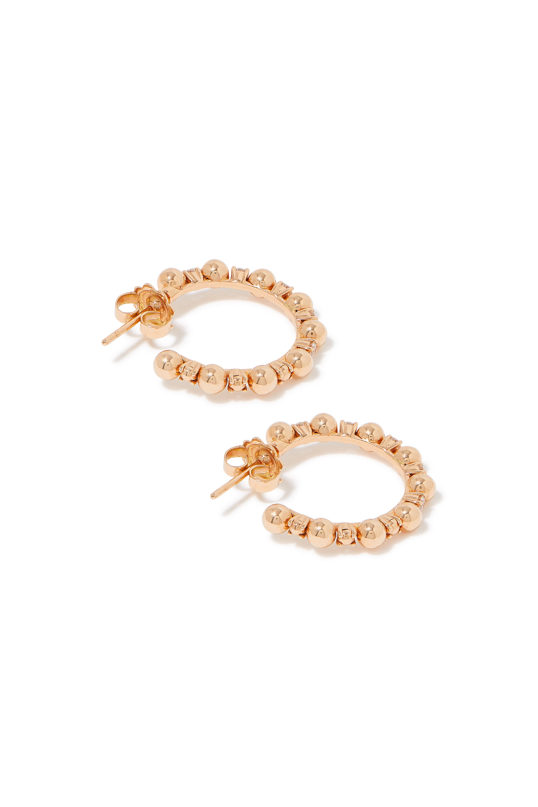 Small Gifu Hoops, 18k Pink Gold & Japan Diamond 