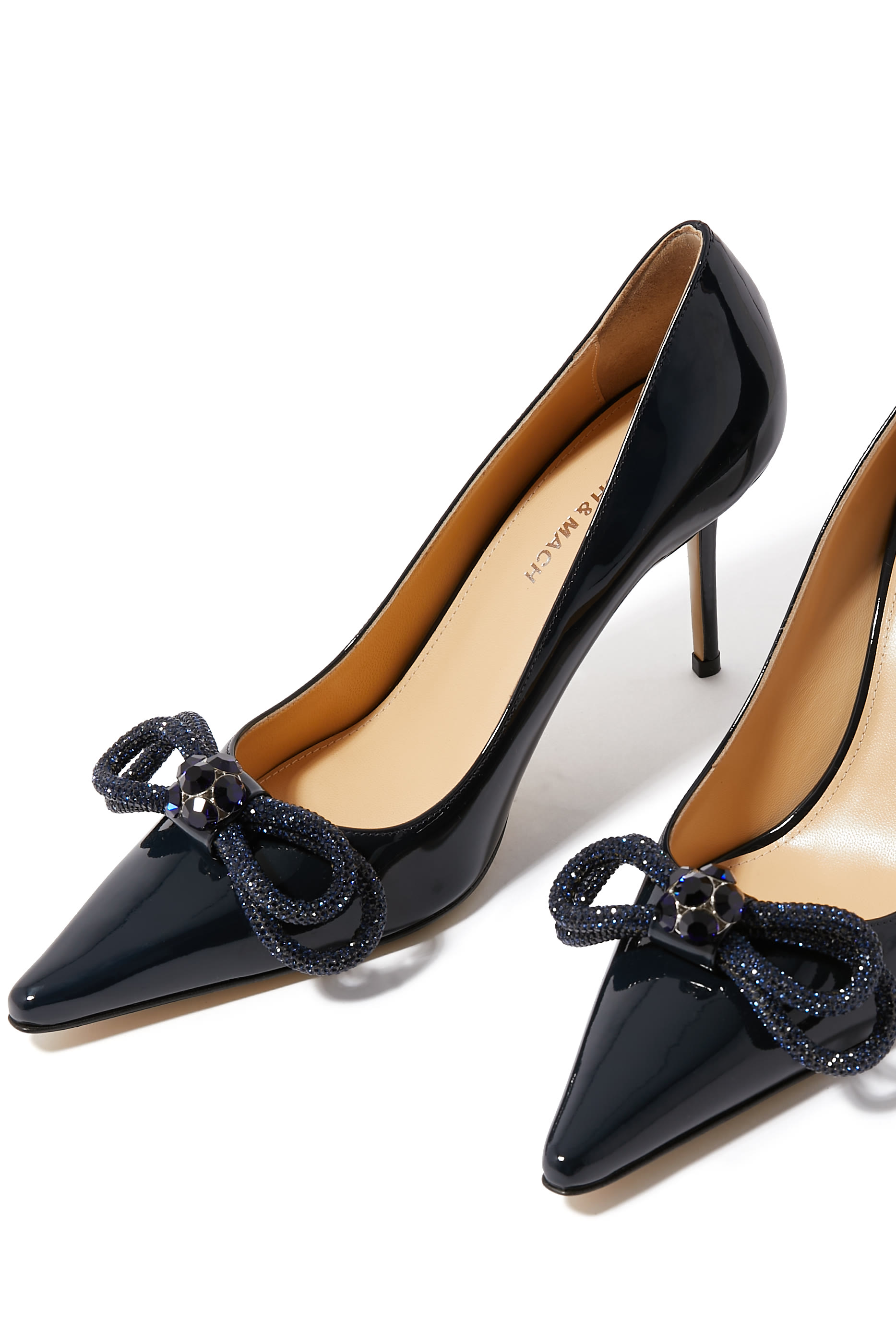 Double Bow 85 Satin Pumps