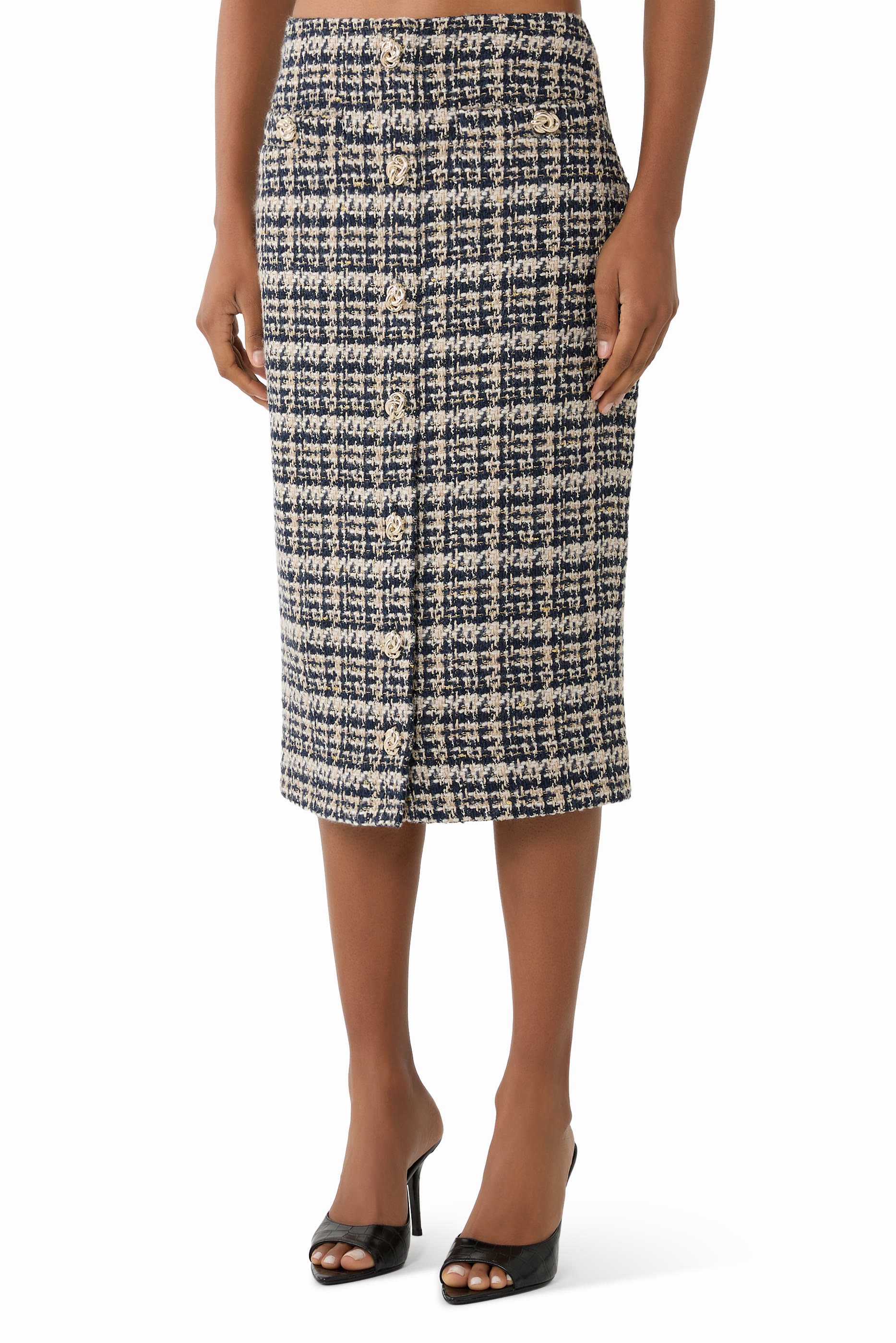Tai Tweed Midi Skirt