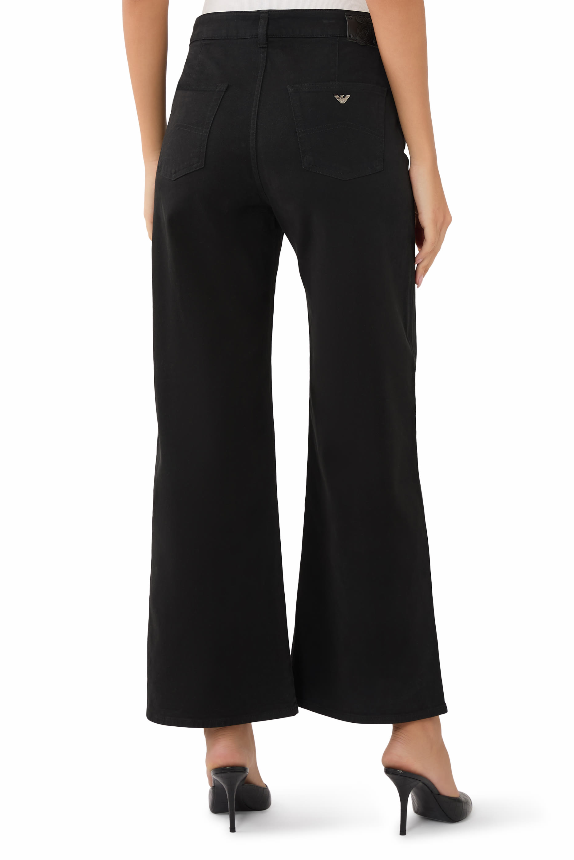 J33 Mid-Rise, Cropped Wide-Leg Jeans