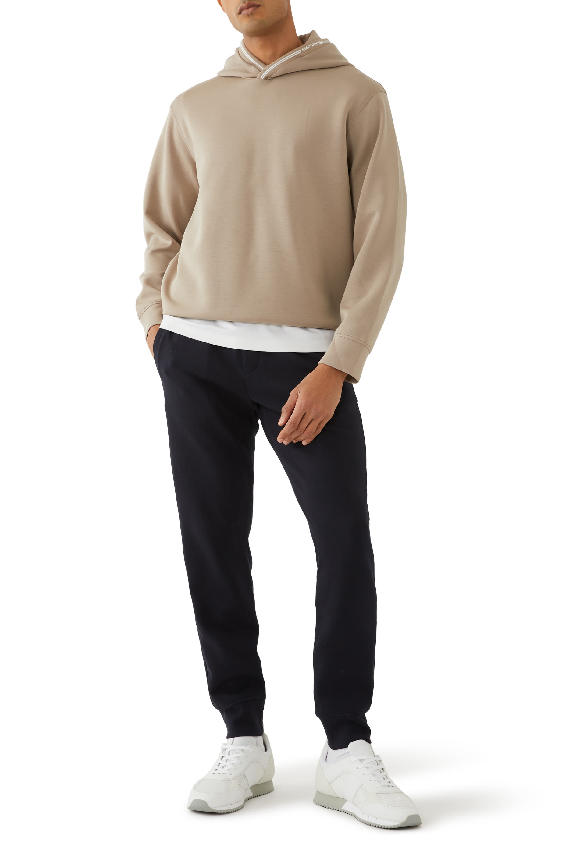 Hooded Sweatshirt in Bonded Jersey