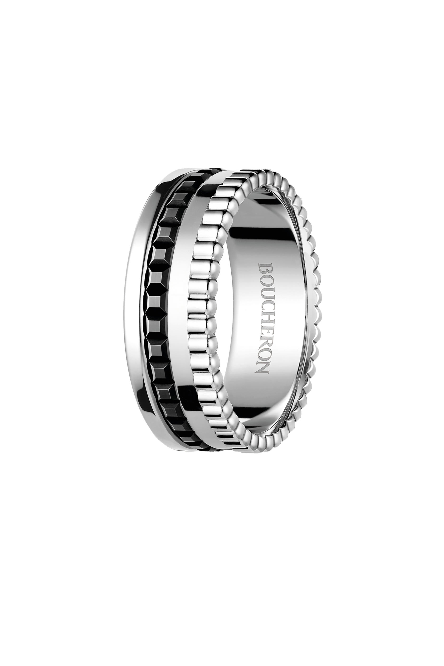 Quatre Black Edition Small Ring, 18k White Gold
