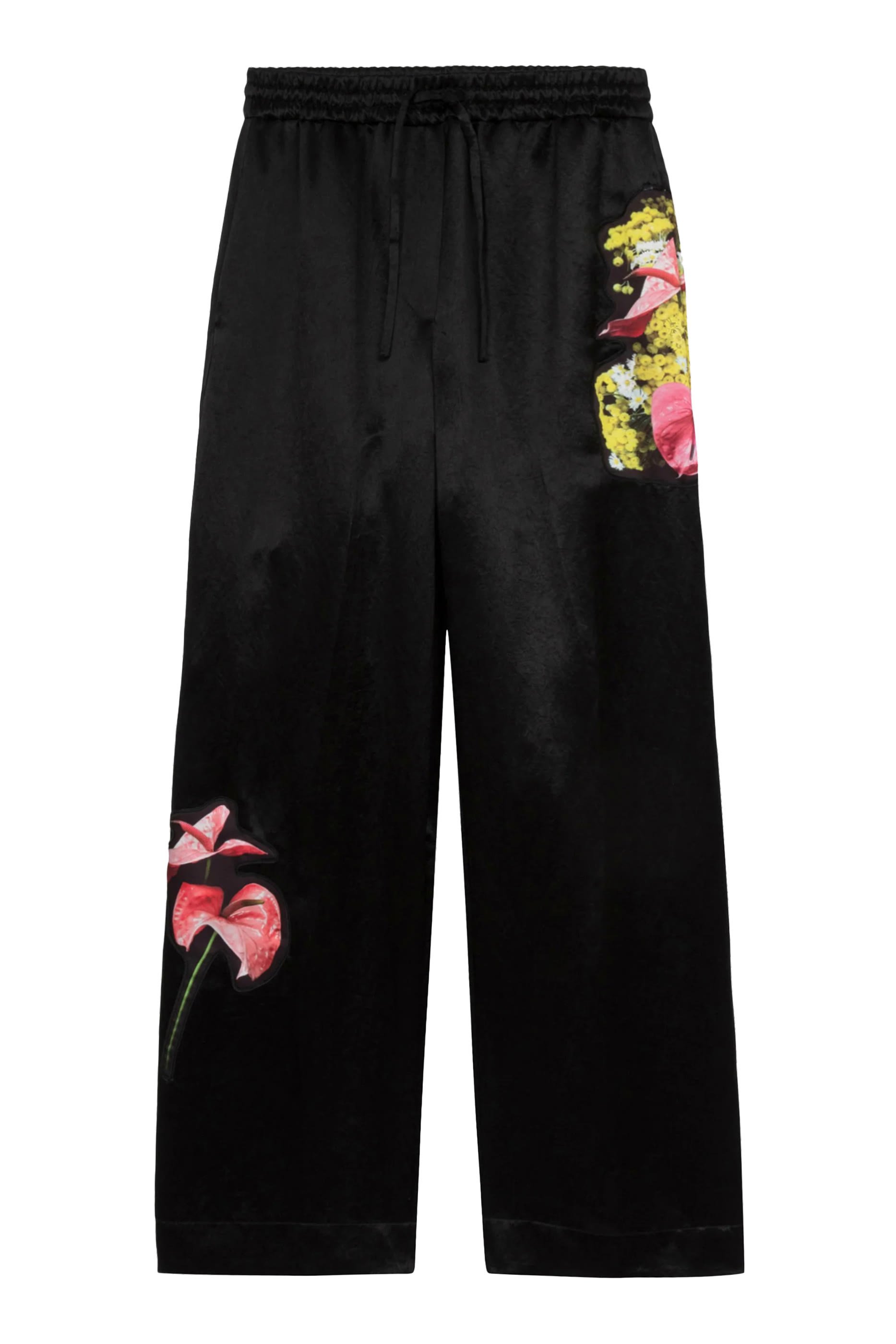 Floral Bouquet Appliqu&eacute; Pajama Trousers