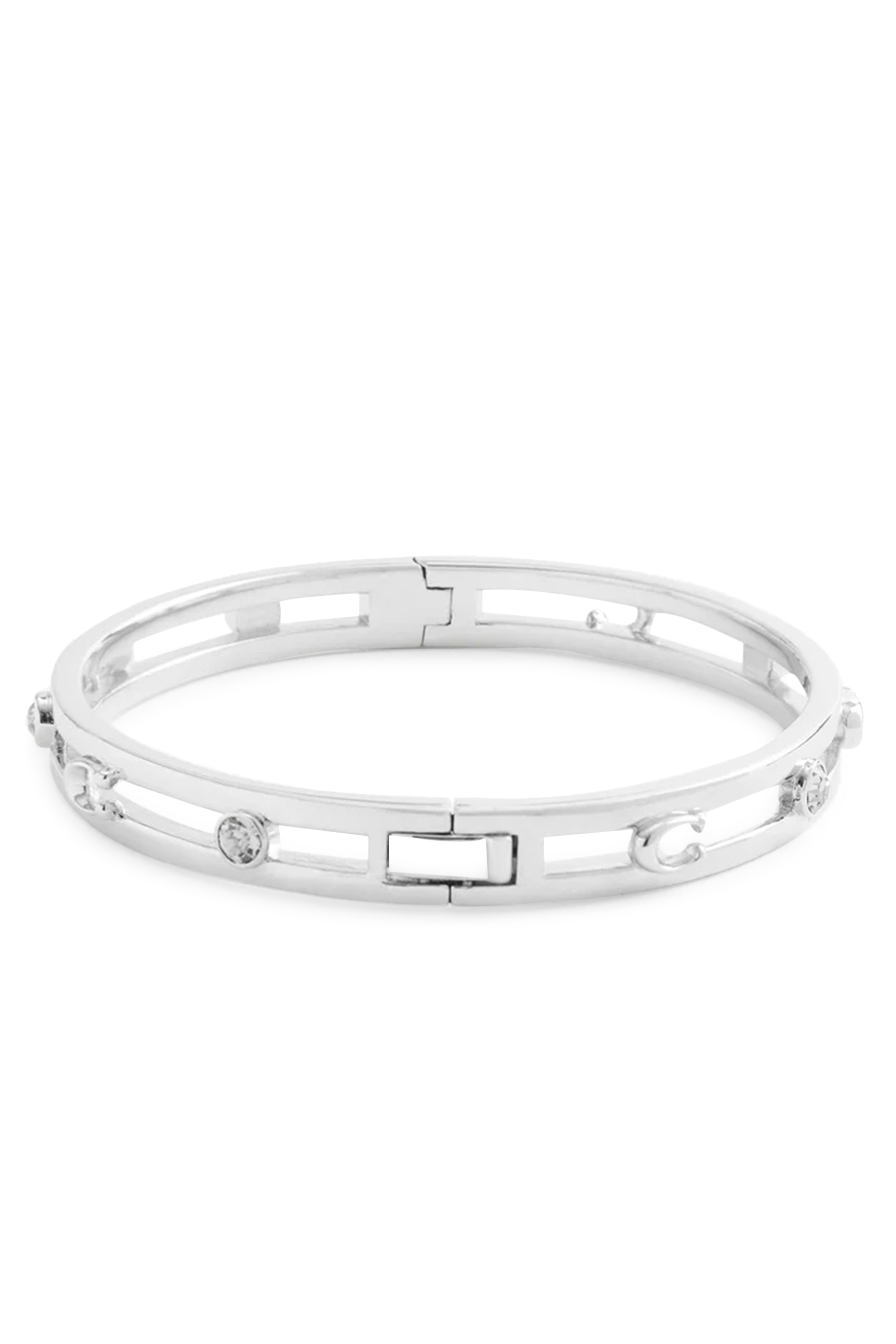 Signature C Open Bangle Bracelet, Silver