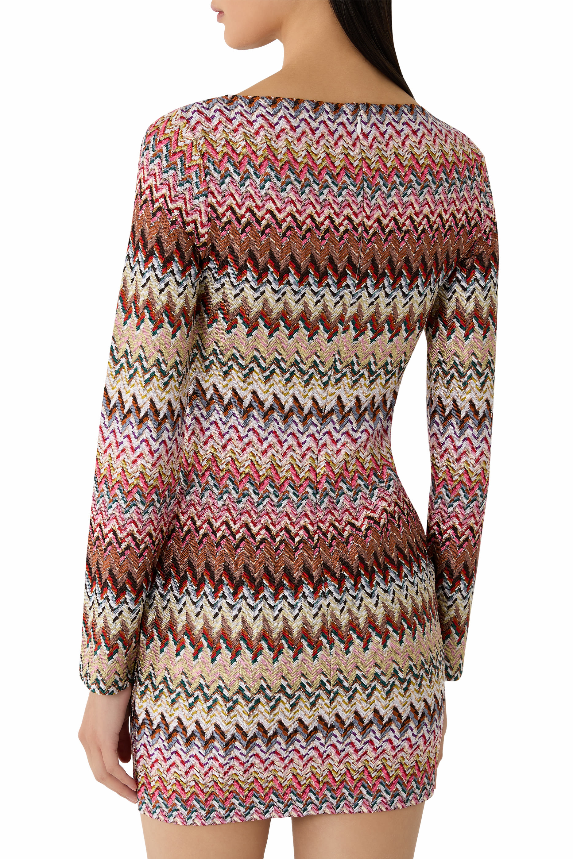 Zigzag Pattern Mini Dress