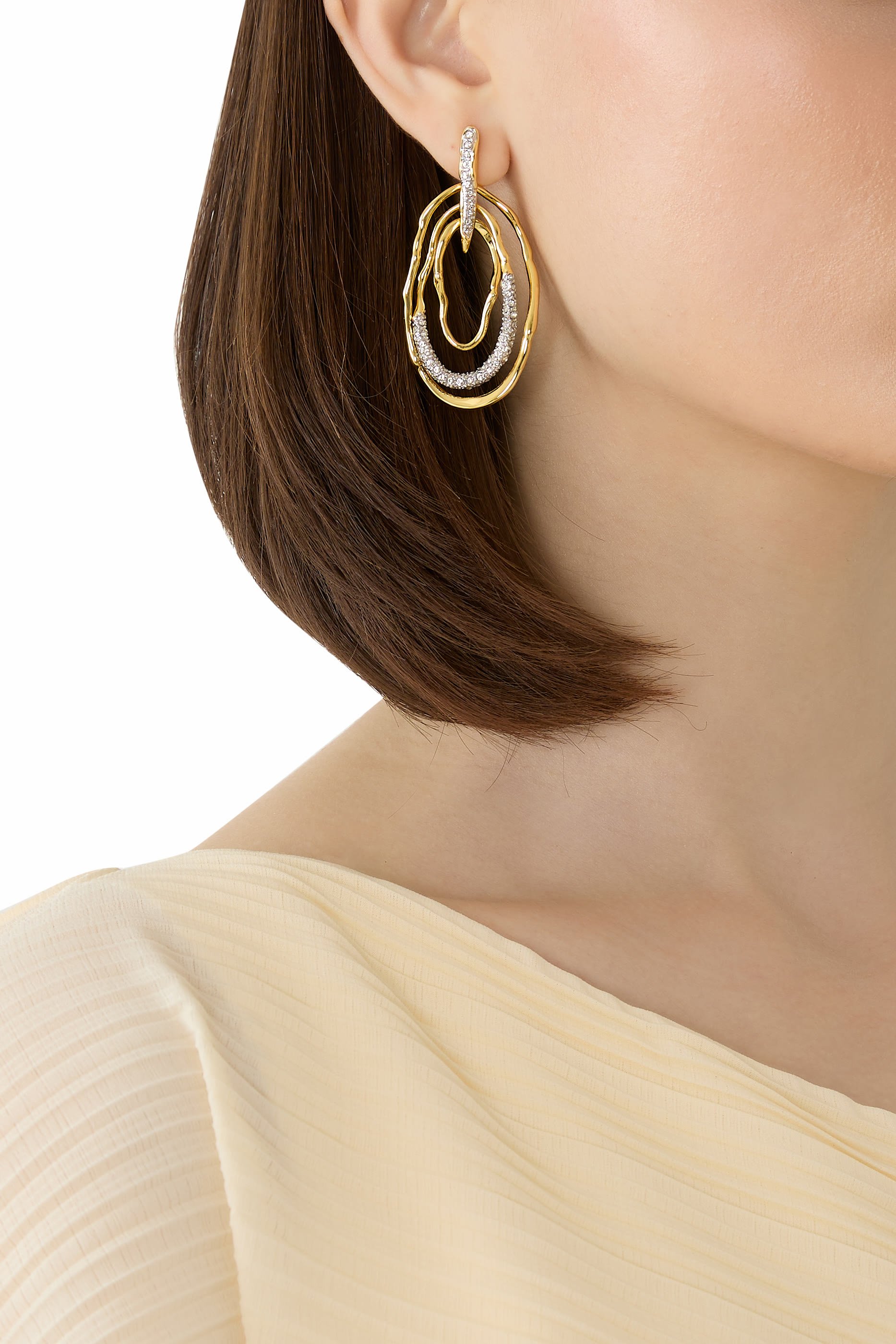 Solanales Crystal Pav&eacute; Mobile Post Earrings