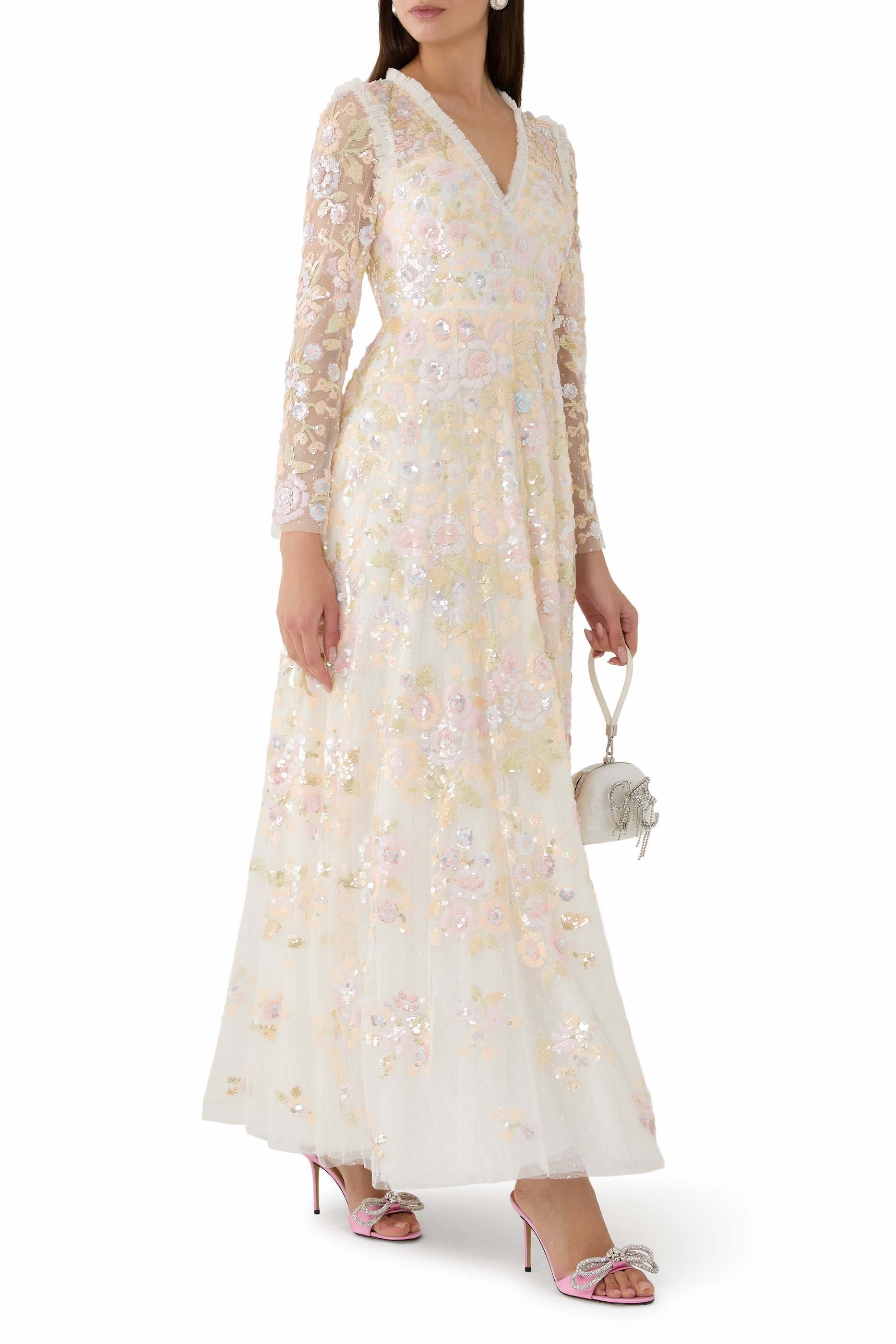 Sequin Paradise V-Neck Gown