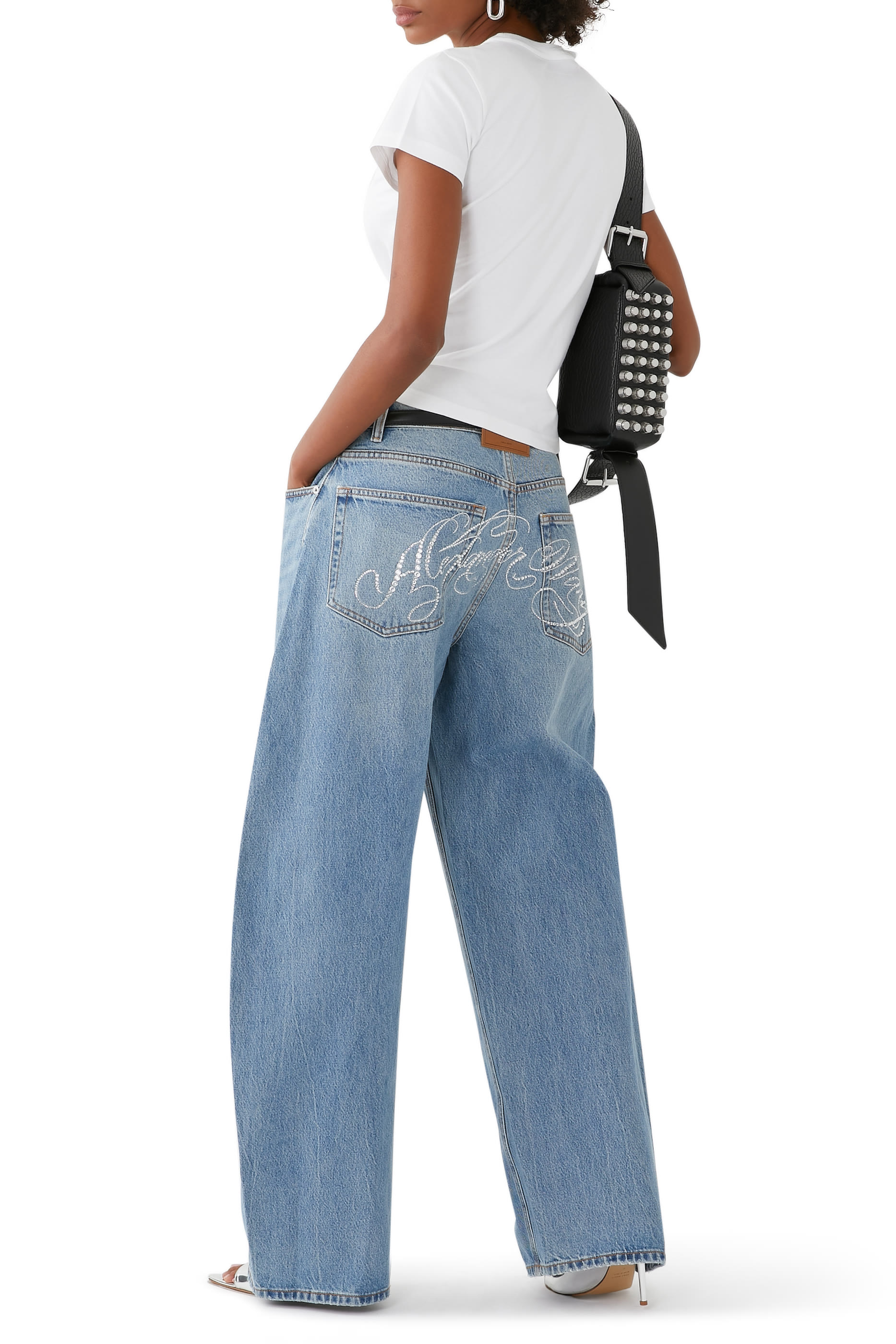 Oversized Rounded Jeans in Crease Effect