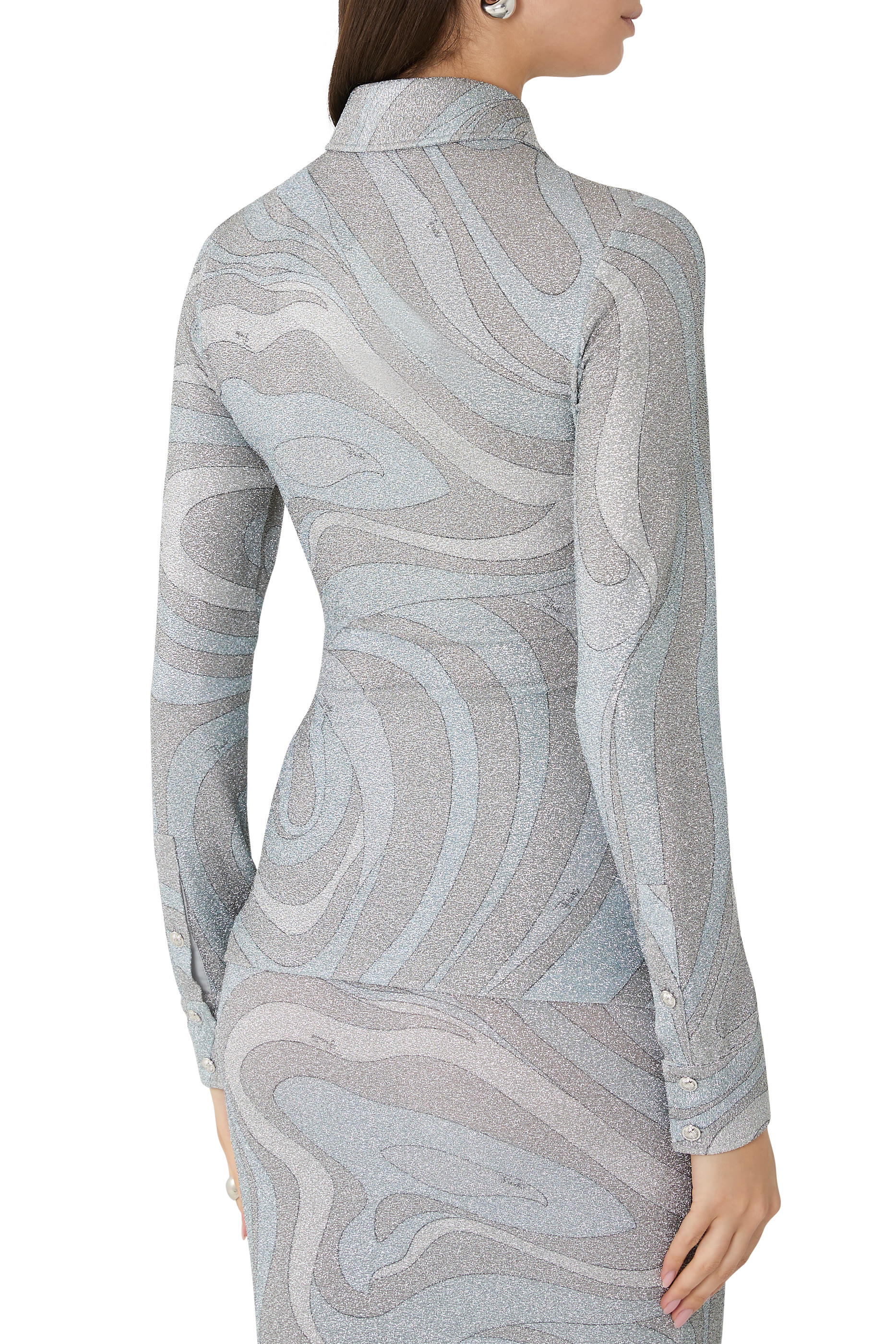  Iride Print Lame Jersey Top