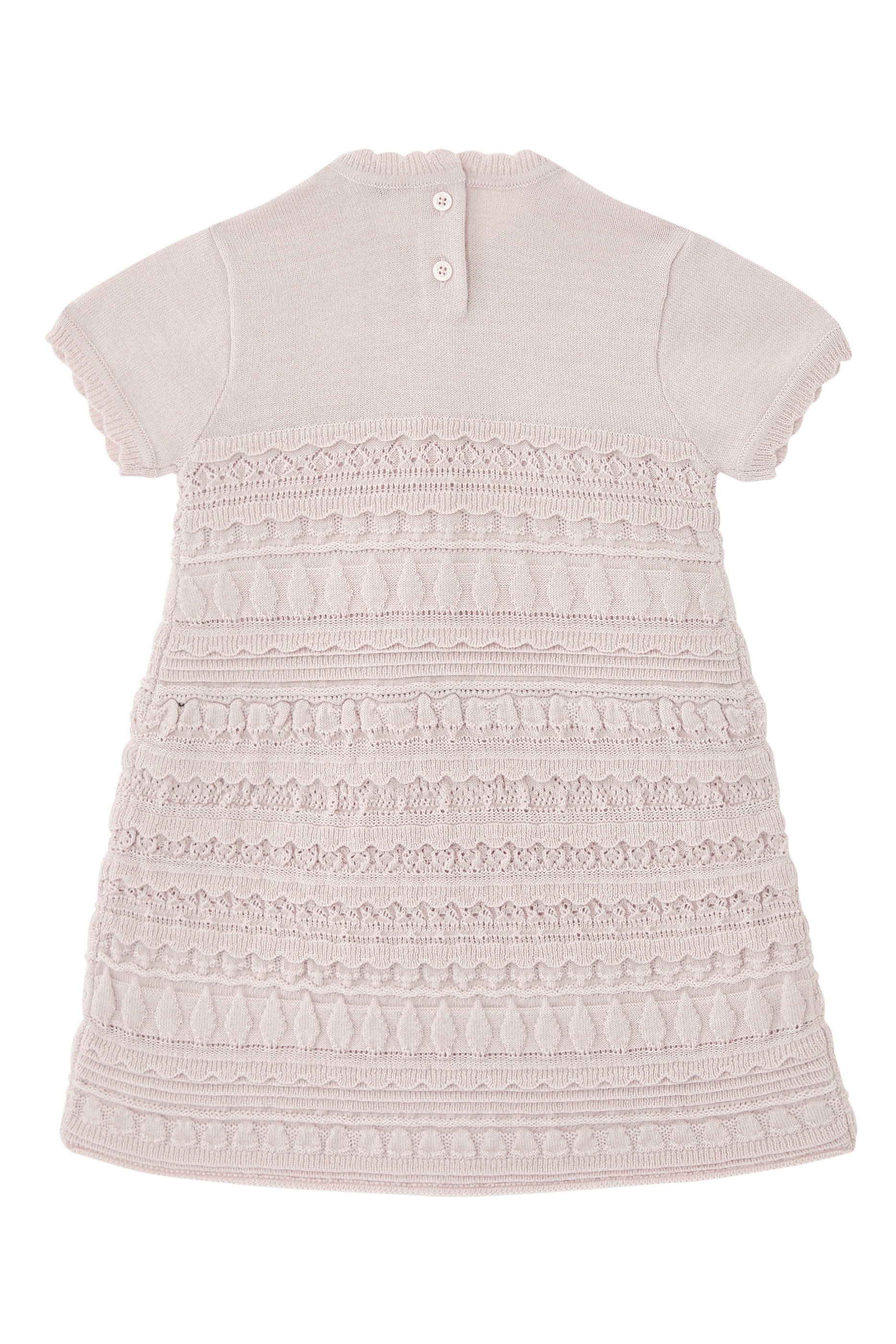 Kids Wool-Blend Knit Dress with Micro Ruffles