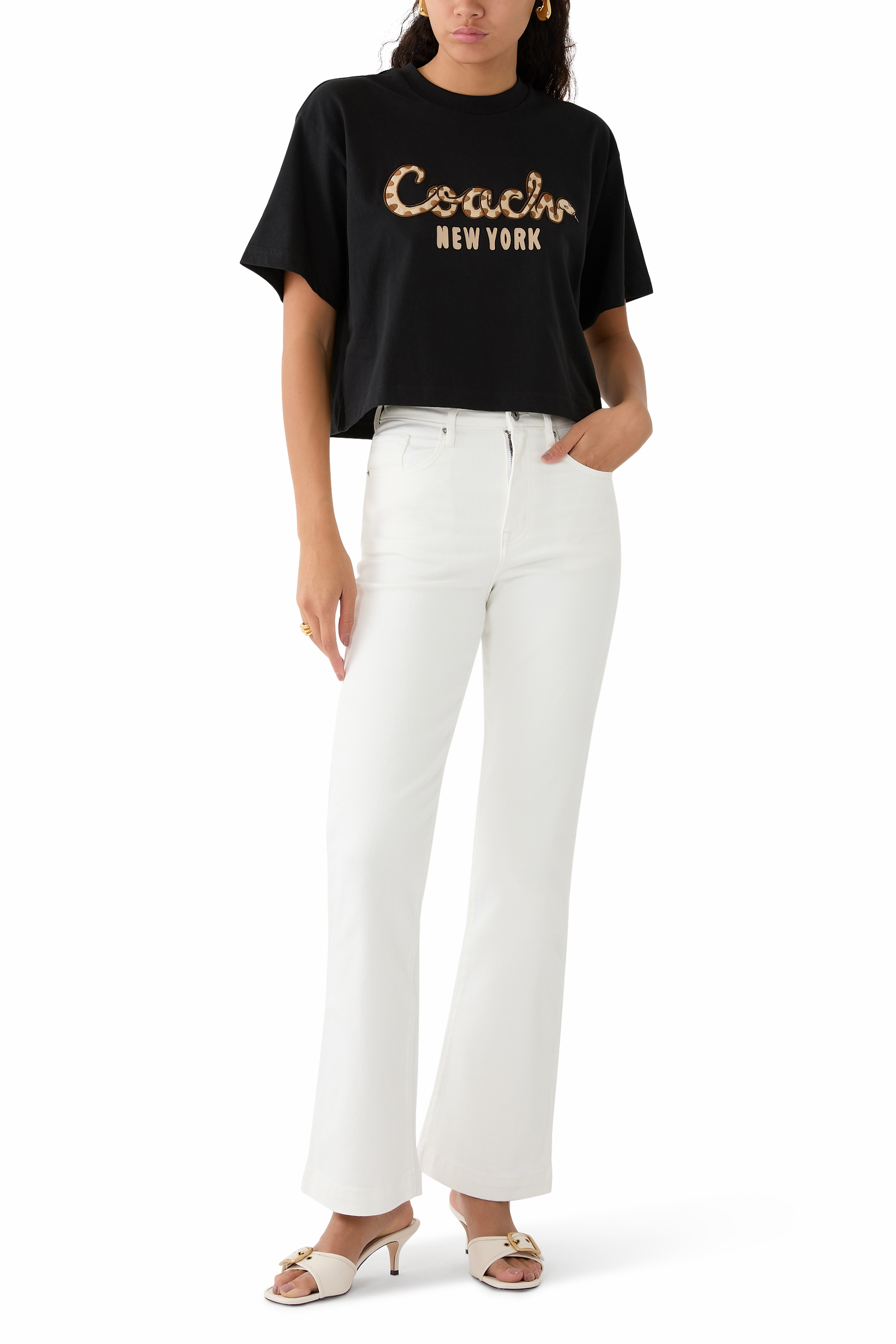 New Year Snake Script Crop T-Shirt