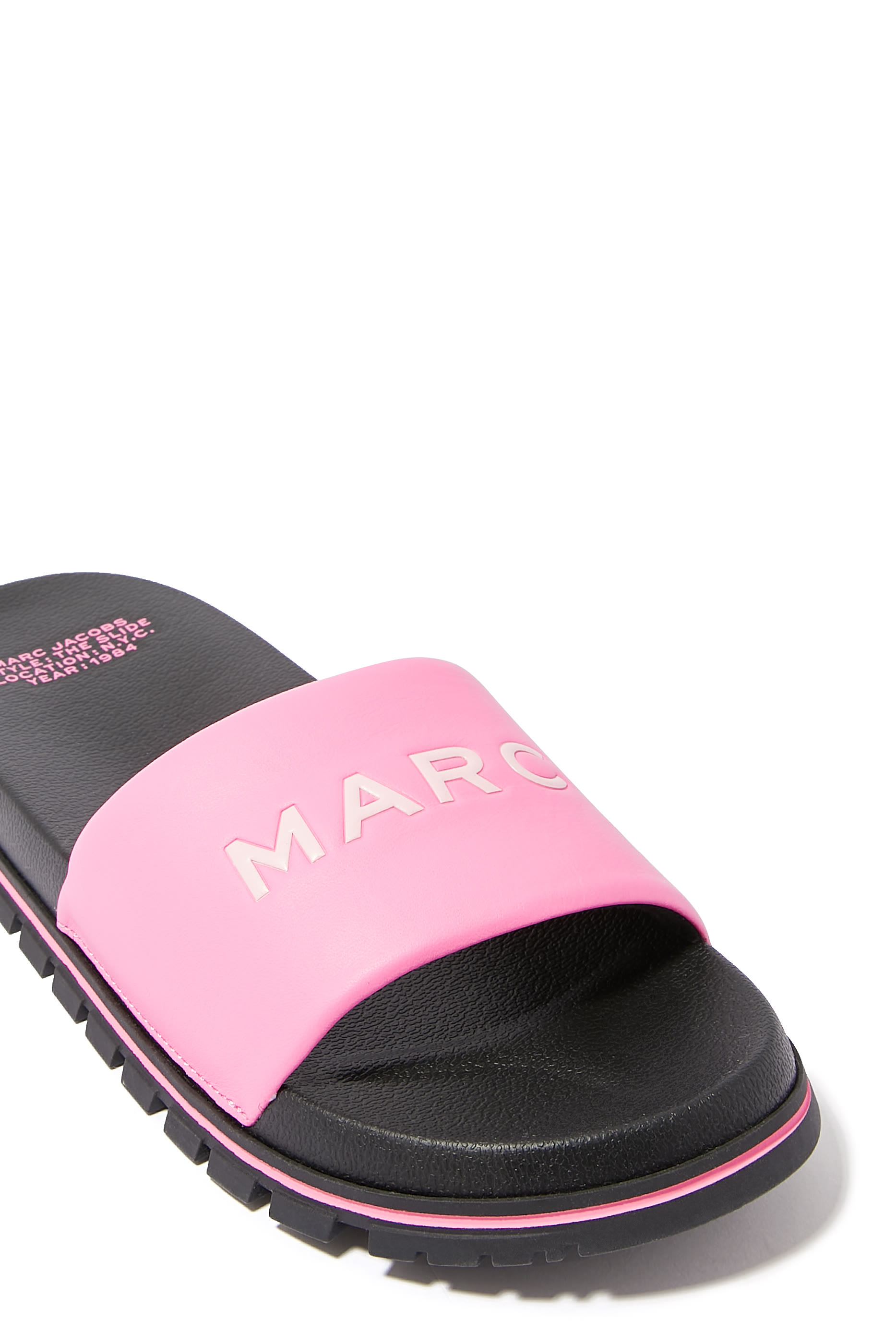 Leather Logo Pool Slides