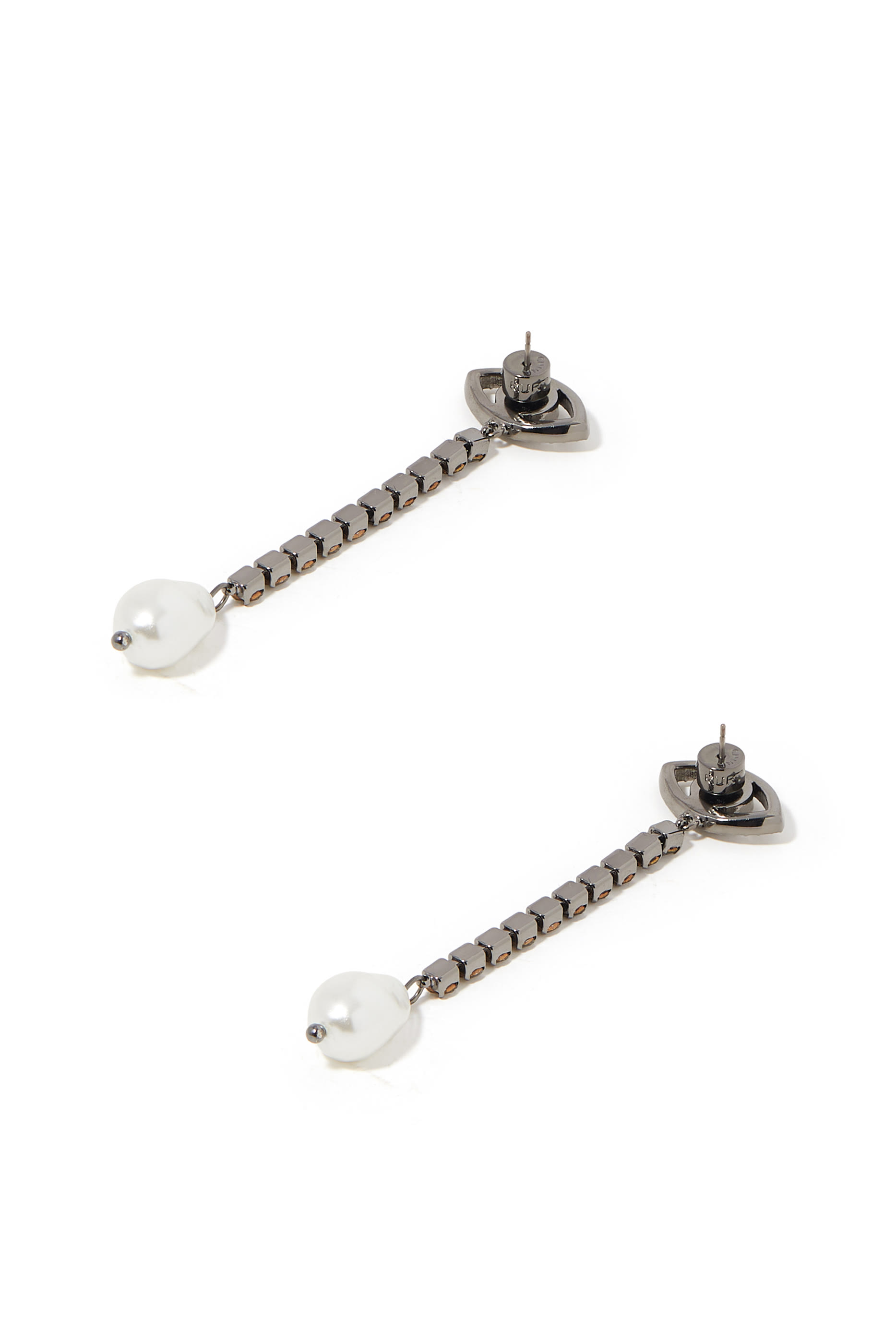 Eye Pearl Linear Earrings