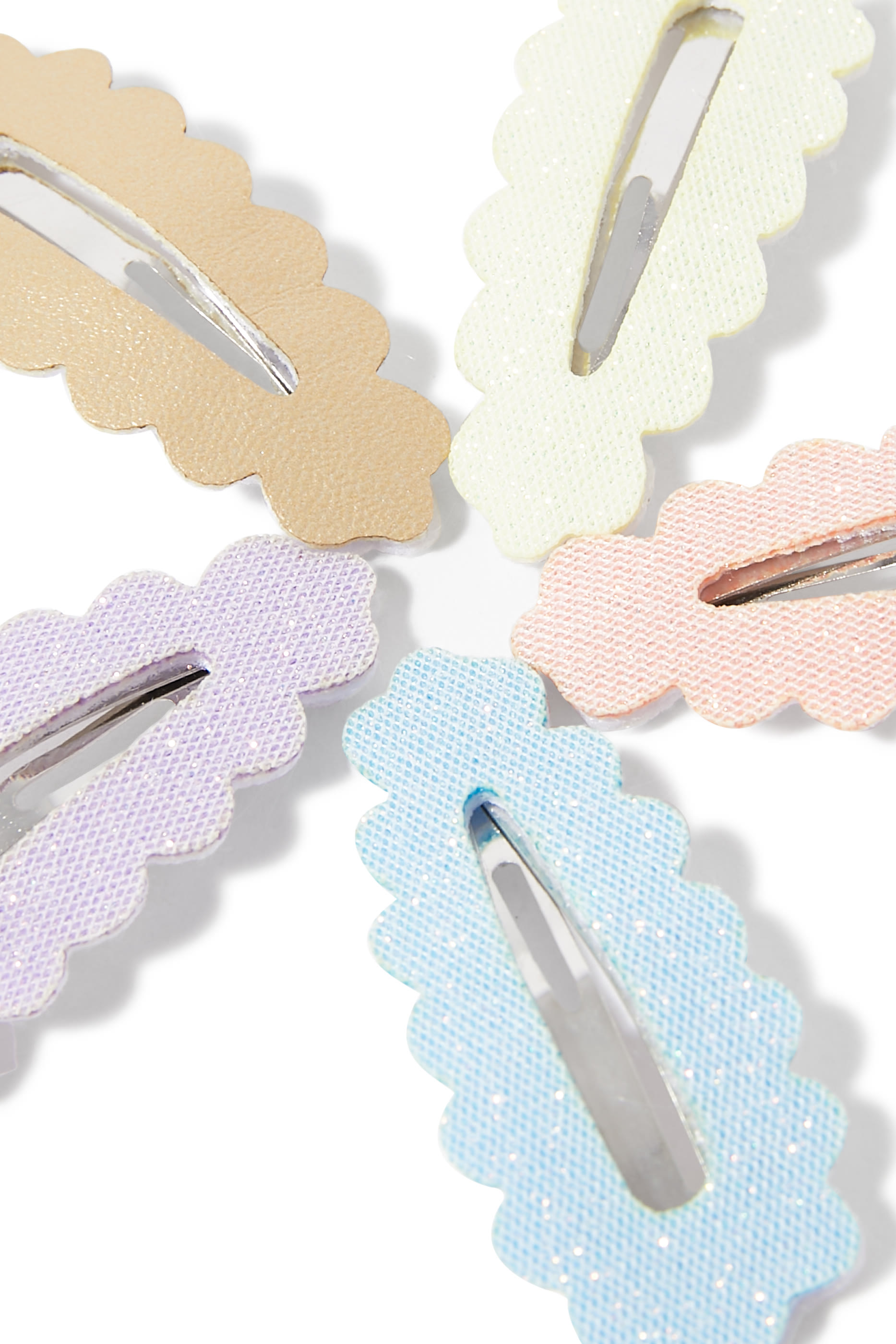 Kids Scalloped Sparkle Mini Clic Clacs