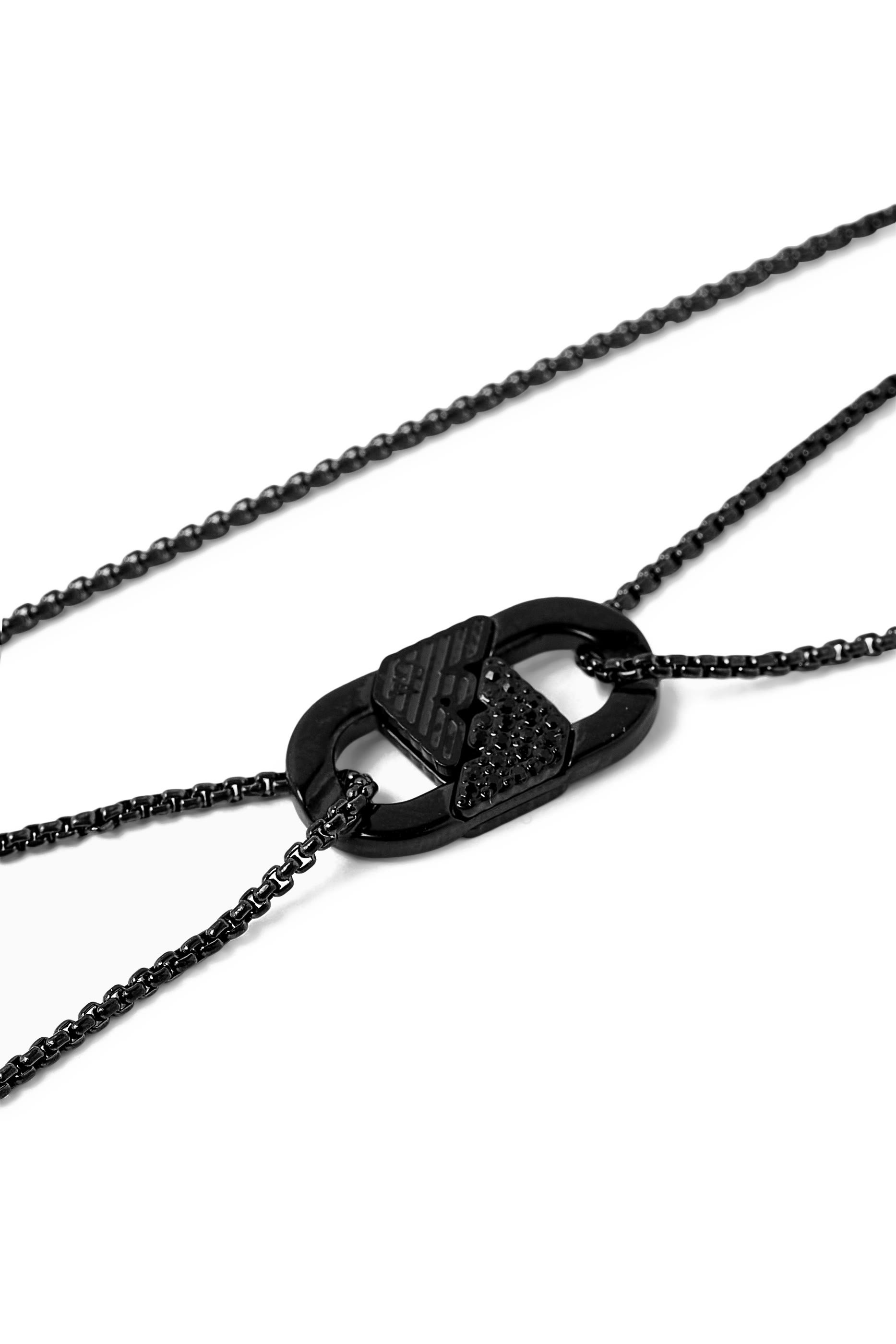 Eagle Interlock Necklace, Stainless Steel & Crystals