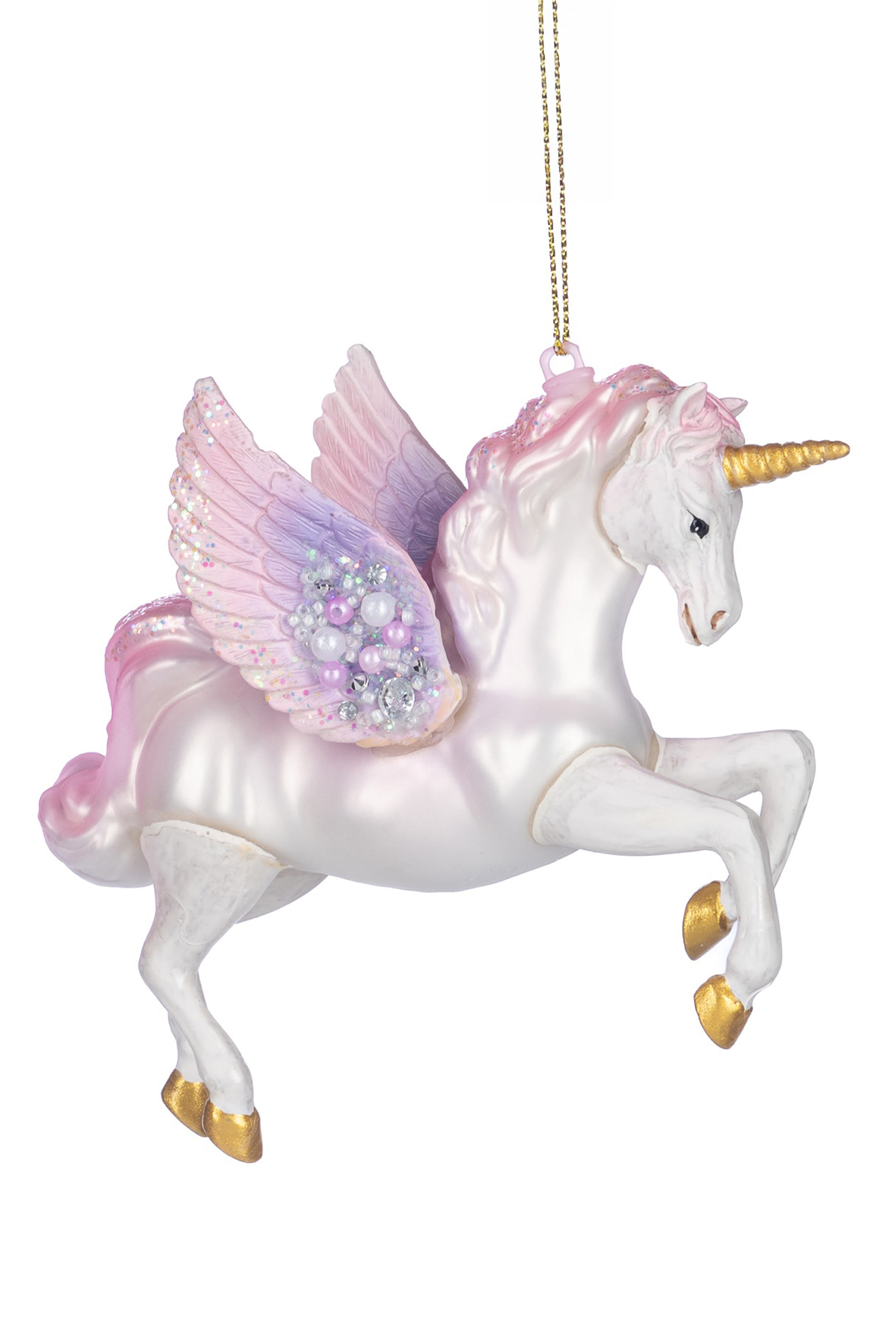 Glass Flying Unicorn Ornament