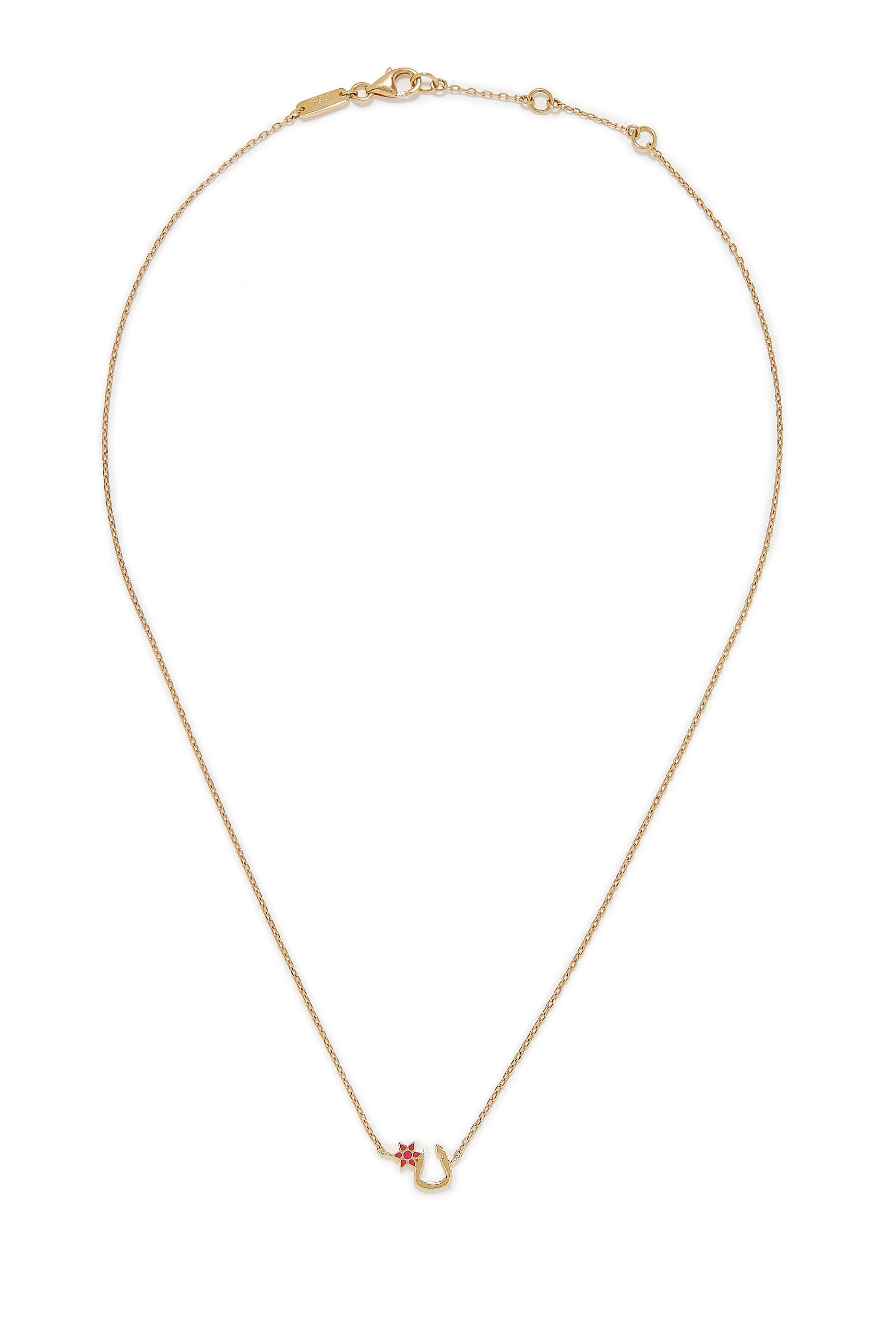 Kids Tiny Bling Arabic Letter Noon Bracelet, 18k Yellow Gold & Enamel