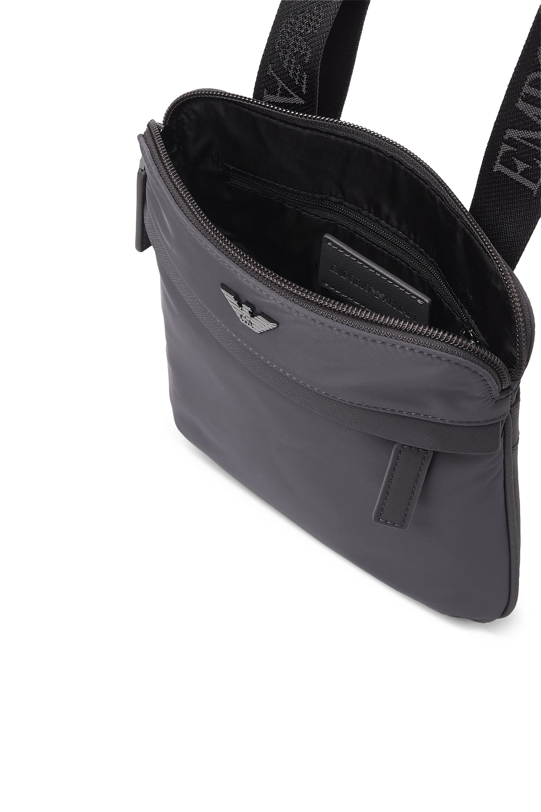 Flat Recycled Nylon Crossbody Bag 