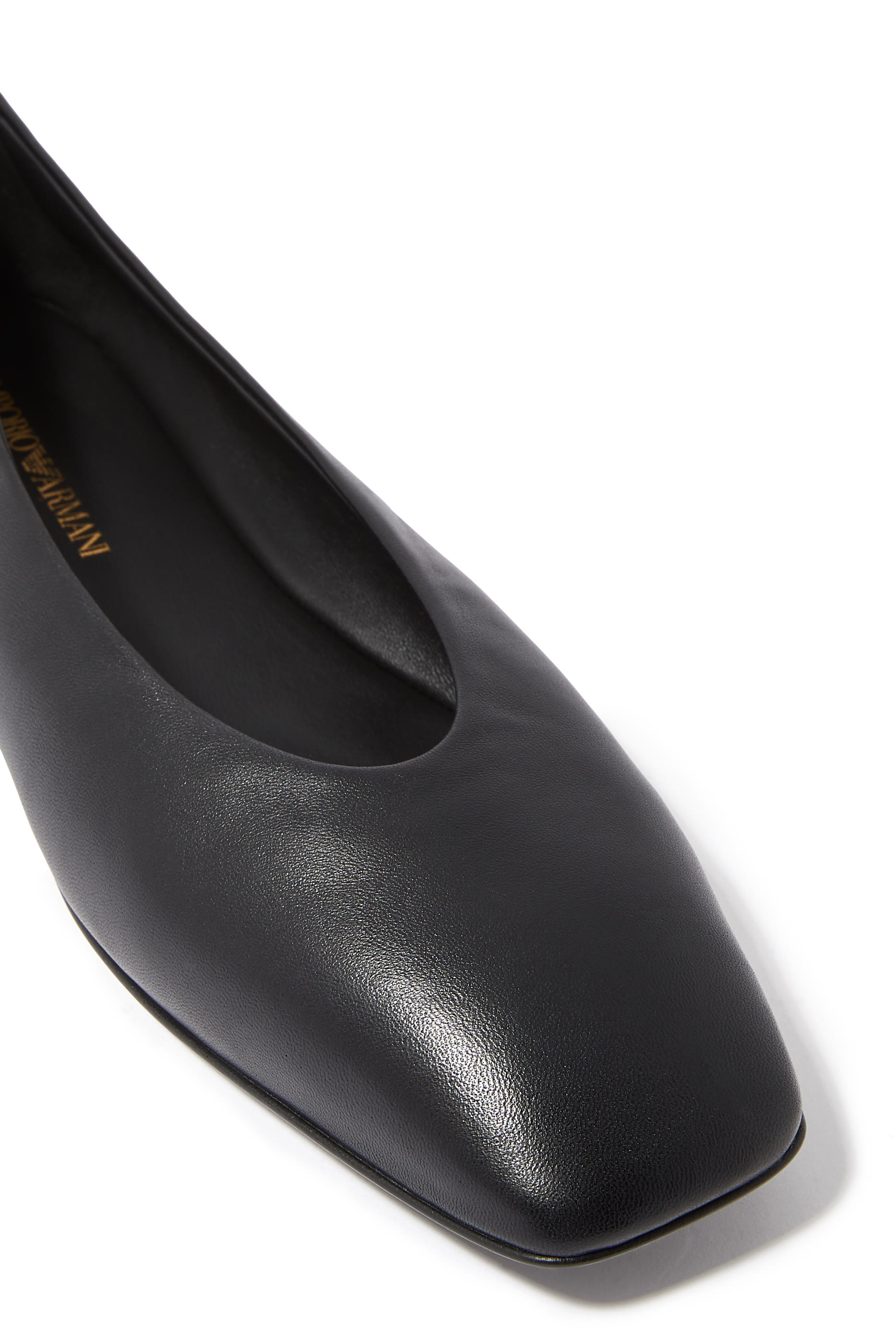 Nappa Leather Square-Toed Ballerinas