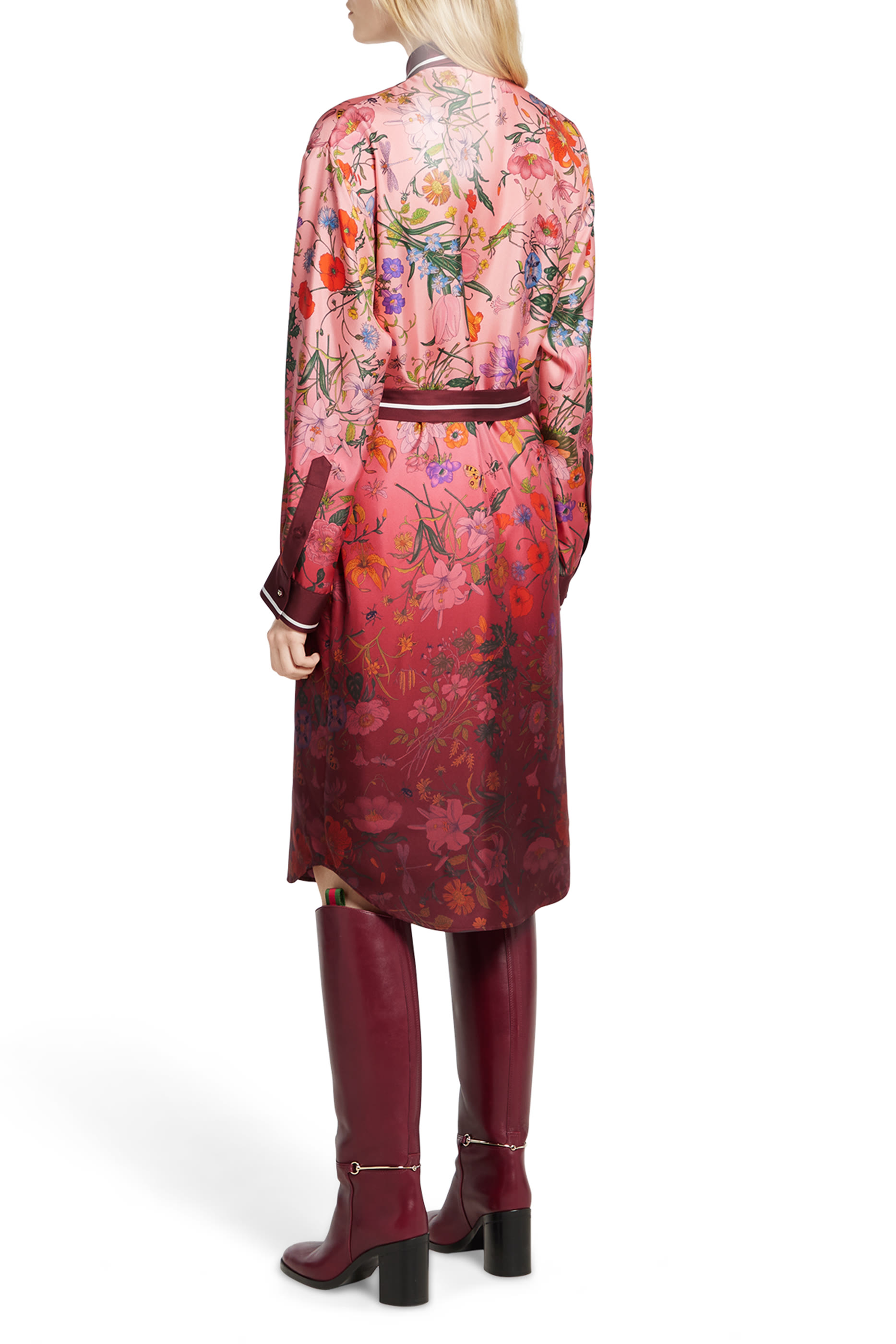 Printed Silk Twill Shirt Dress