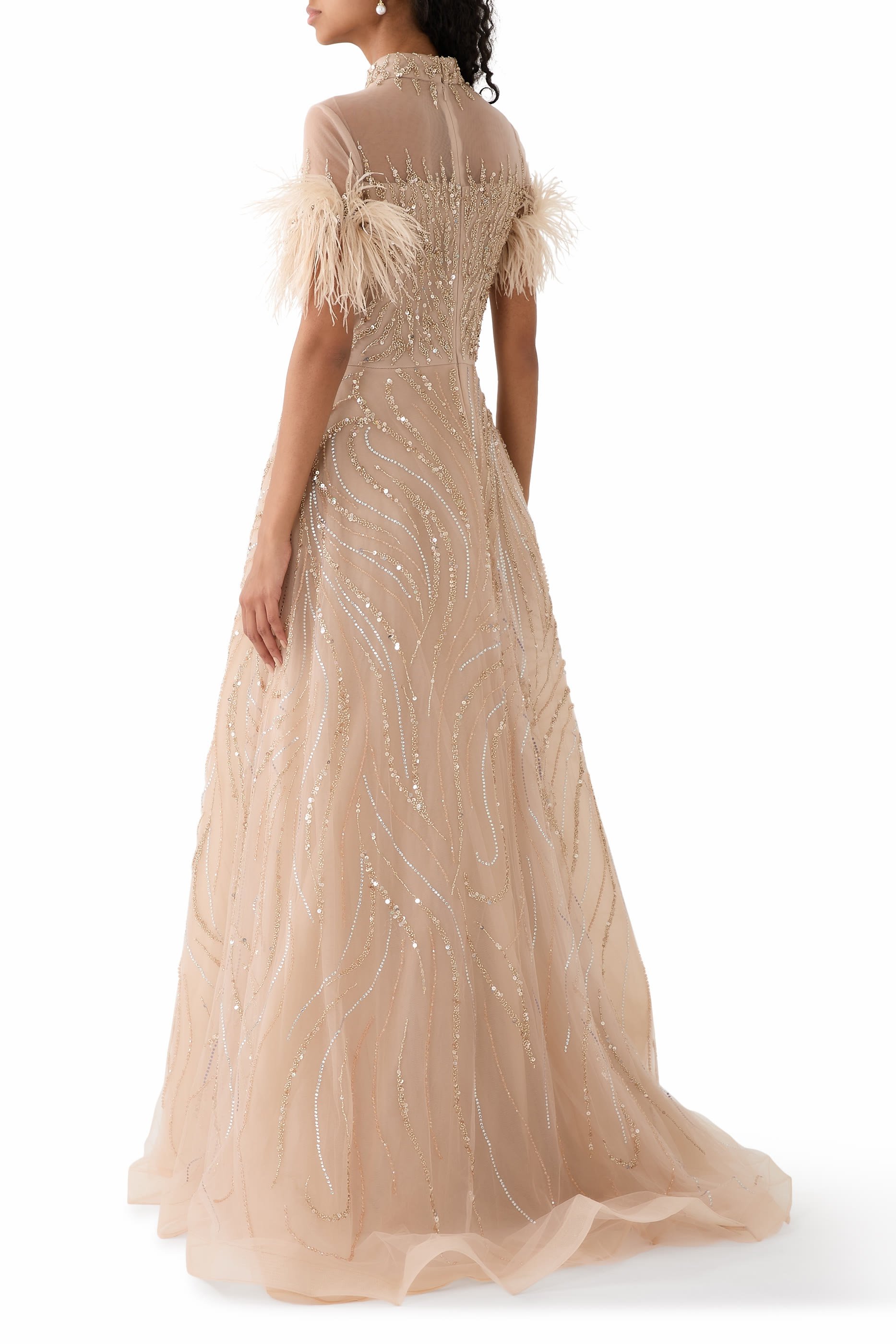 Embellished Floor-Length Gown