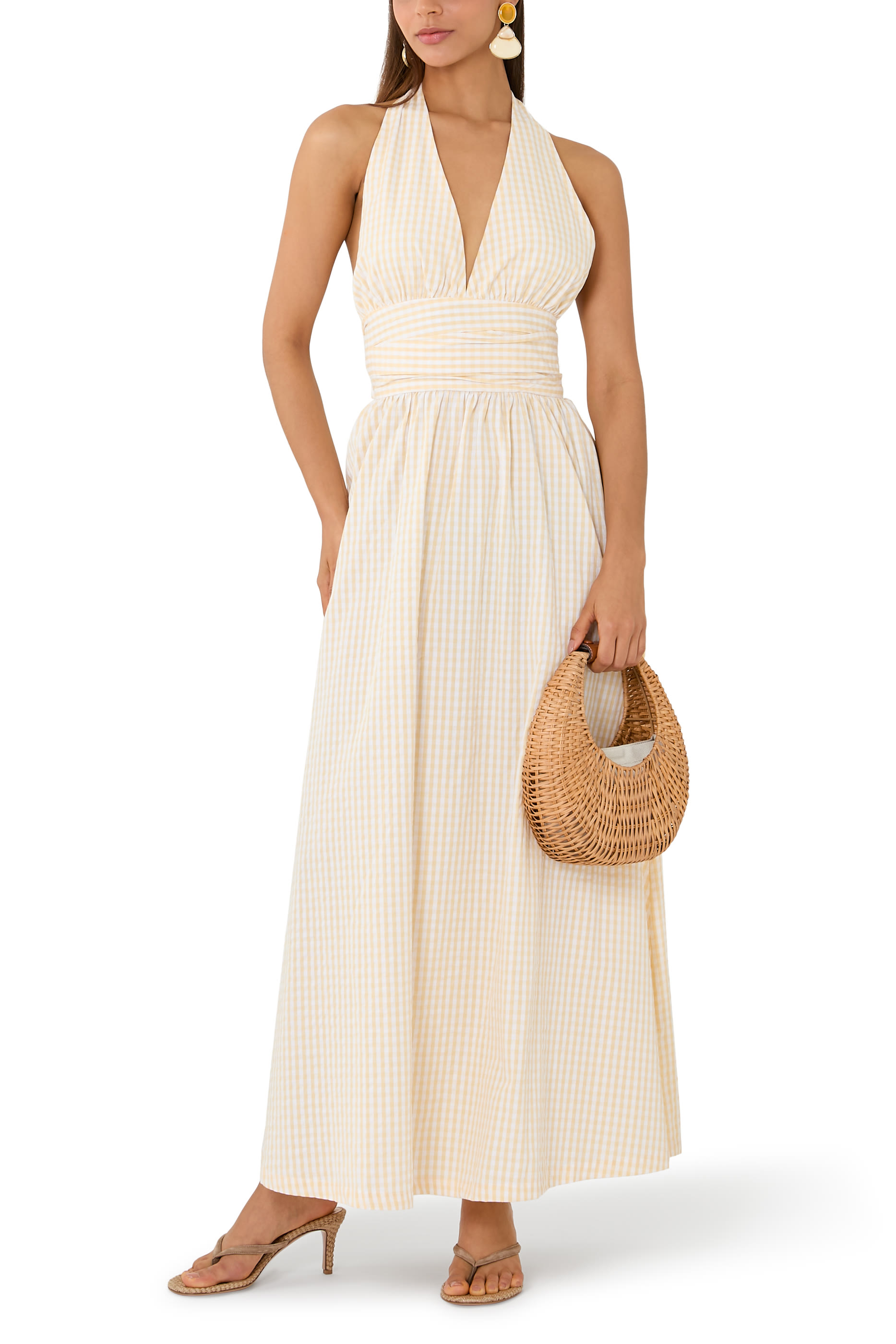 Lido Maxi Dress in Butter Textured Gingham