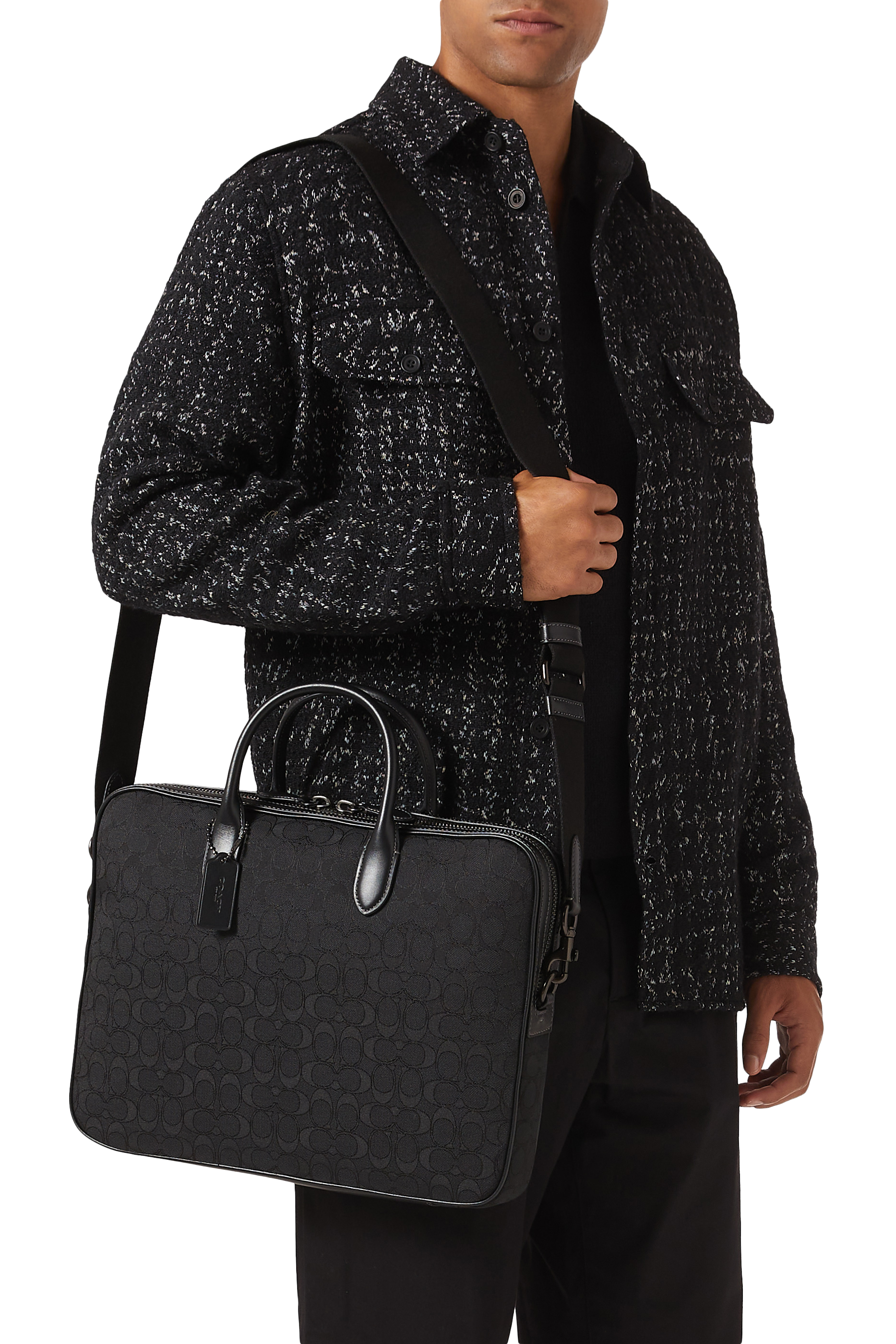 Theo Work Bag In Signature Jacquard