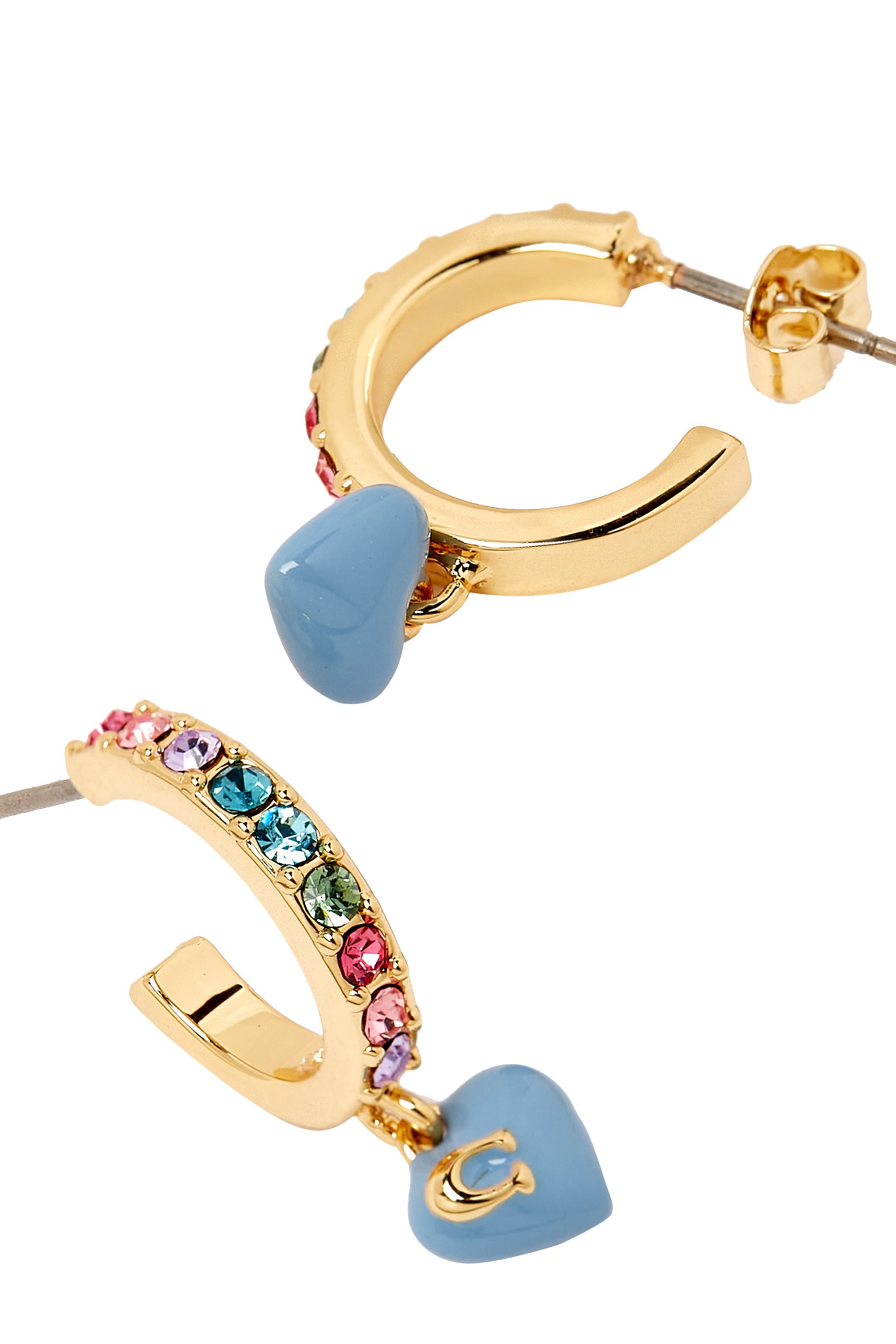 Pav&eacute; Huggie Heart Earrings