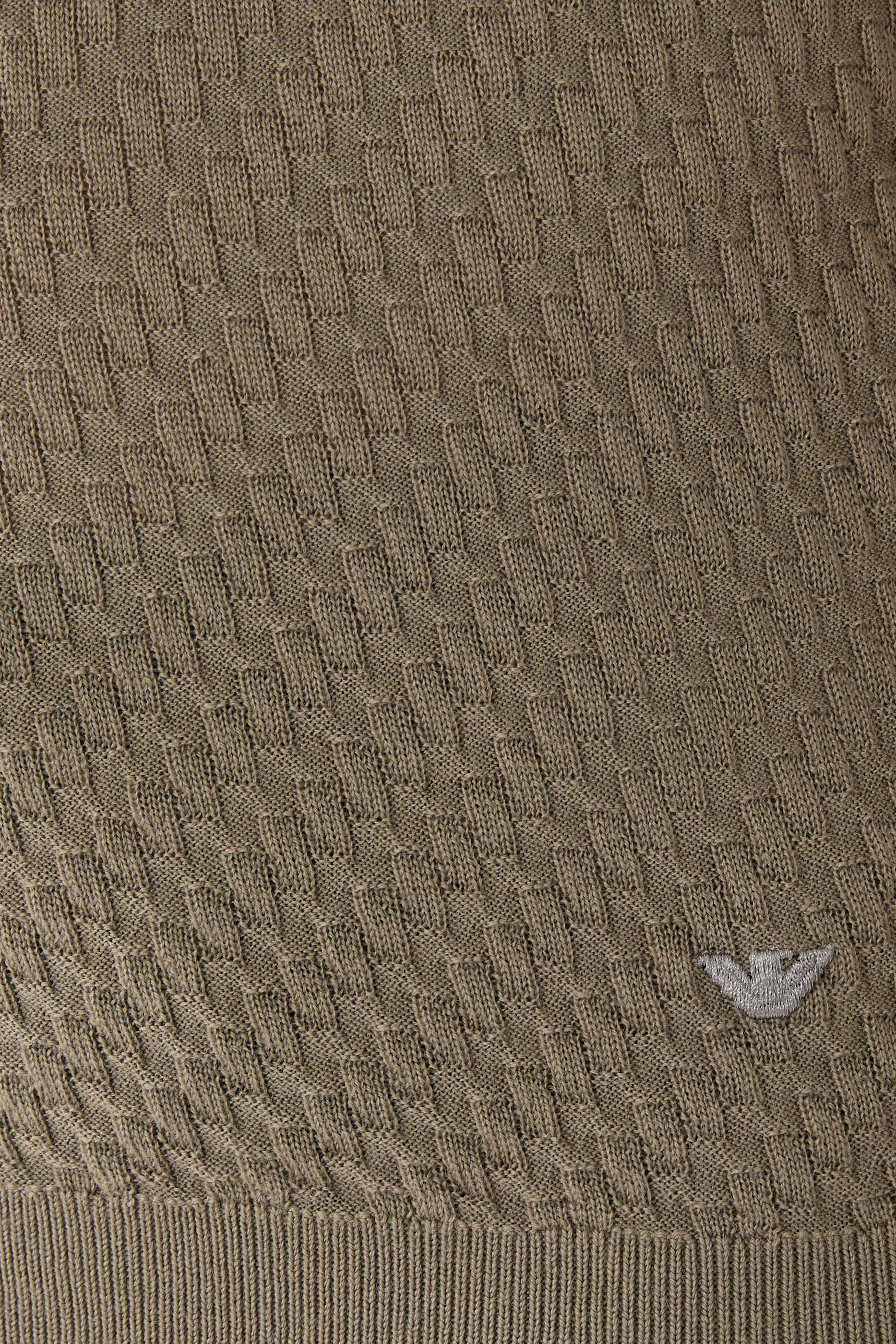 Knit Short Sleeves Herringbone T-Shirt