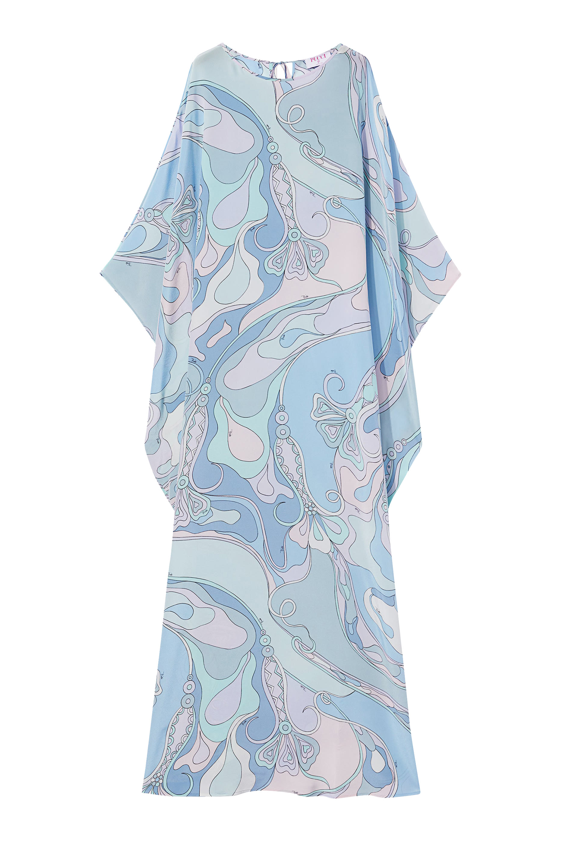 Orchidee-Print Silk Kaftan
